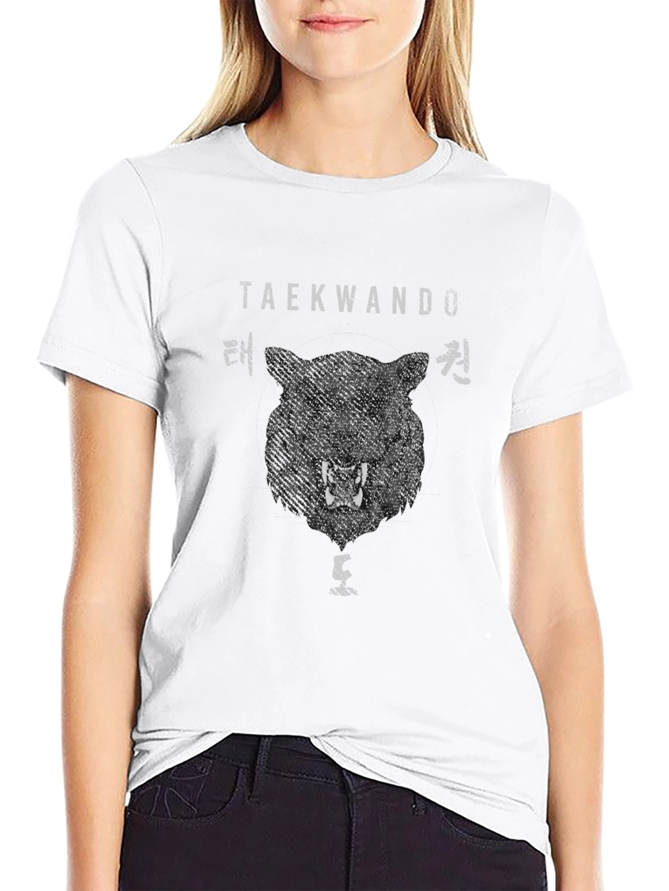 Taekwondo Tiger Graphic Black T-Shirt Martial Arts