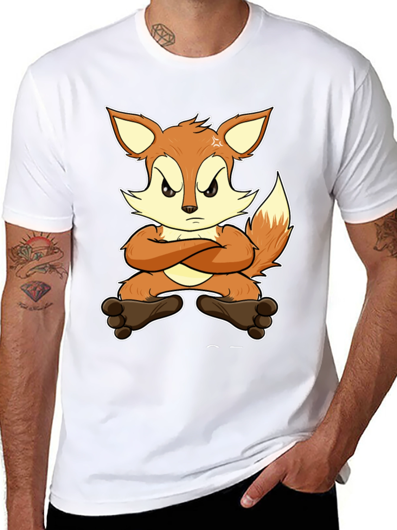 Angry Fox Cartoon T-Shirt - Unisex