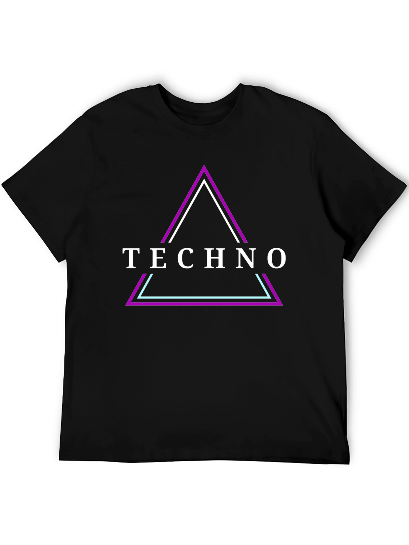 Techno Triangle Graphic T-Shirt - Black