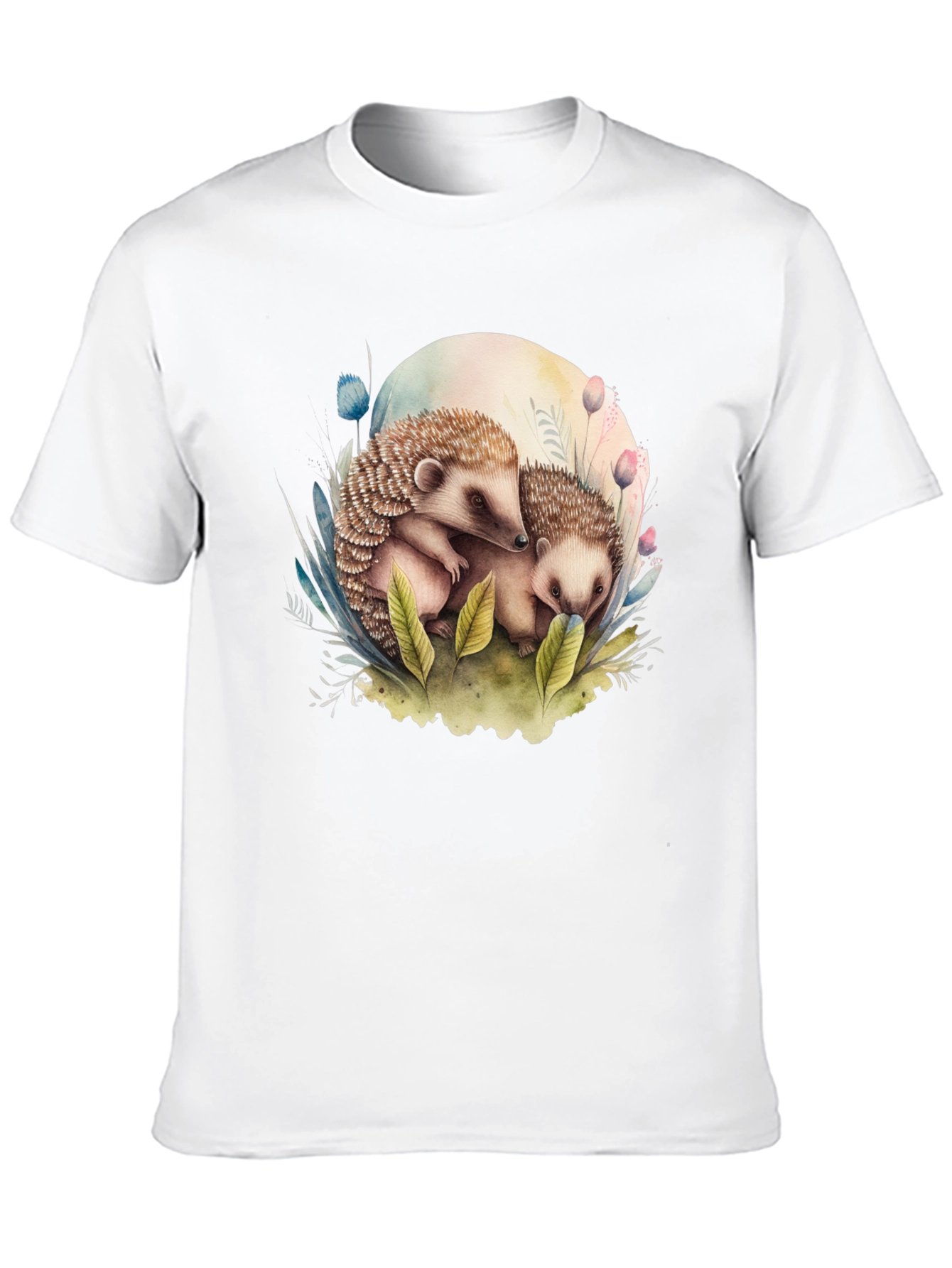 Cute Hedgehog Graphic Tee - Black