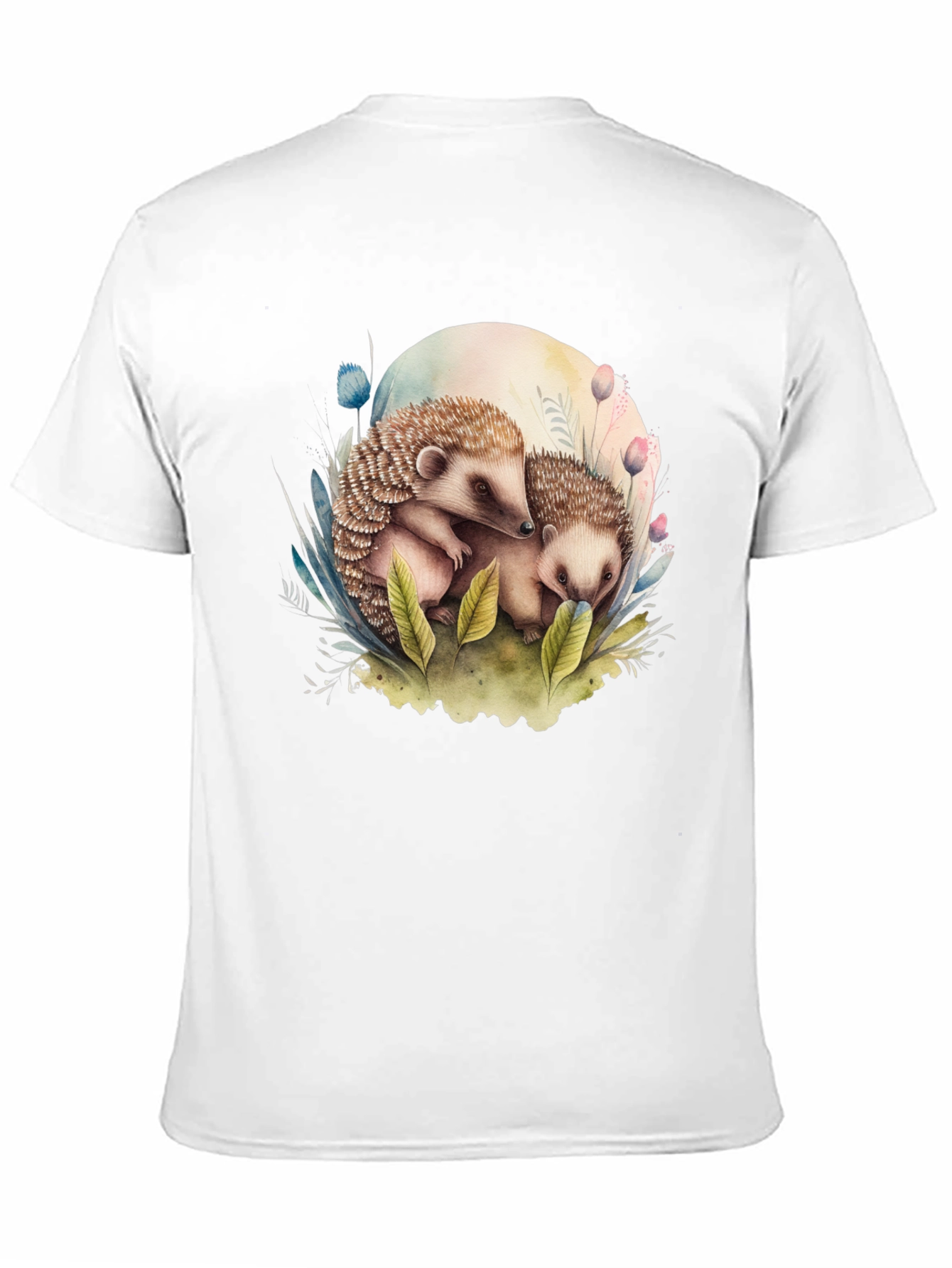 Cute Hedgehog Graphic Tee - Black