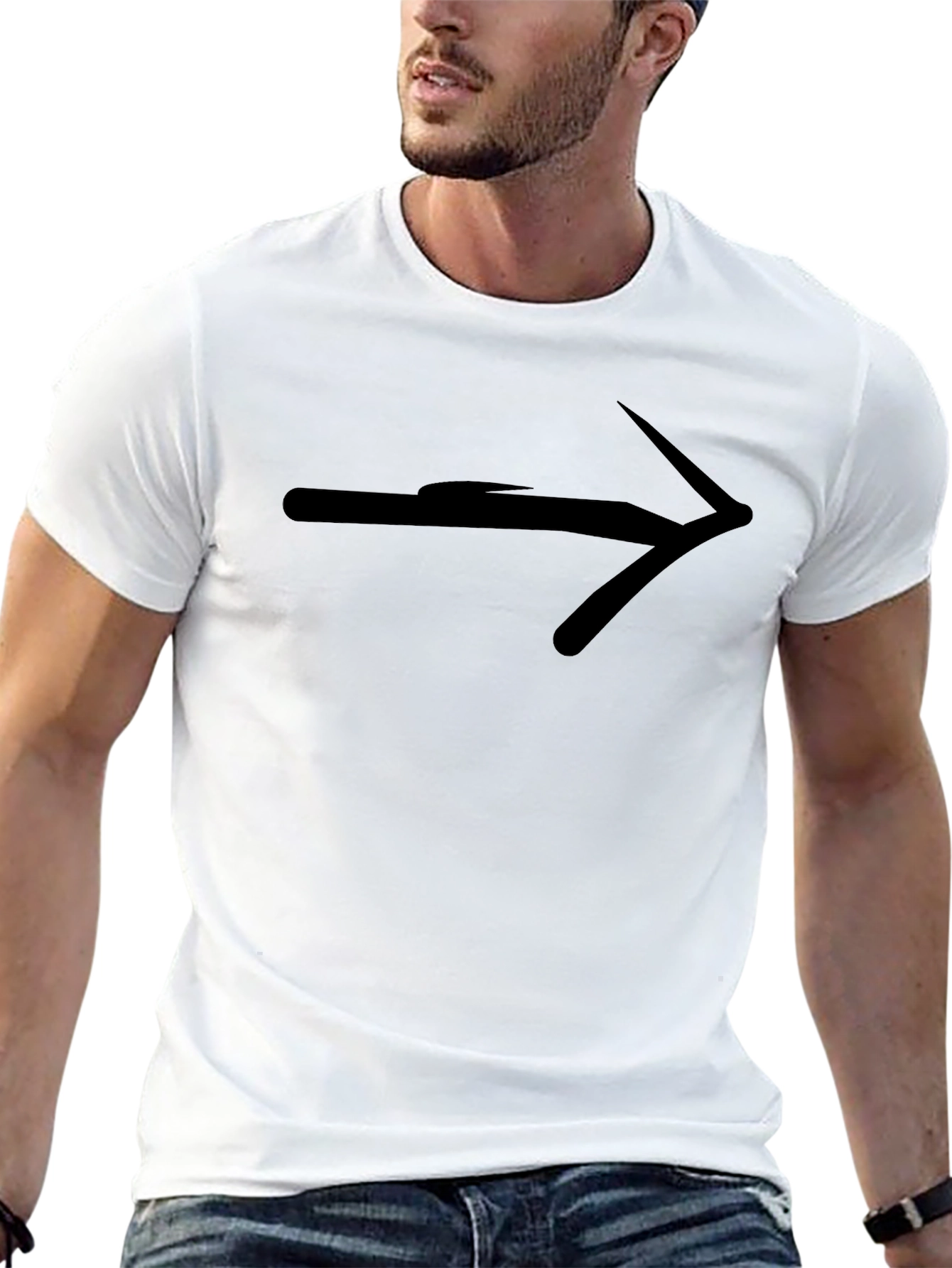 Mens Black T-Shirt with Arrow Graphic