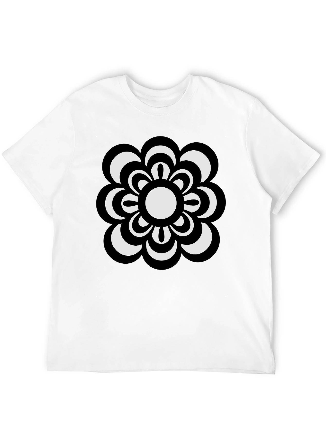 Retro Flower Power T-Shirt - Black