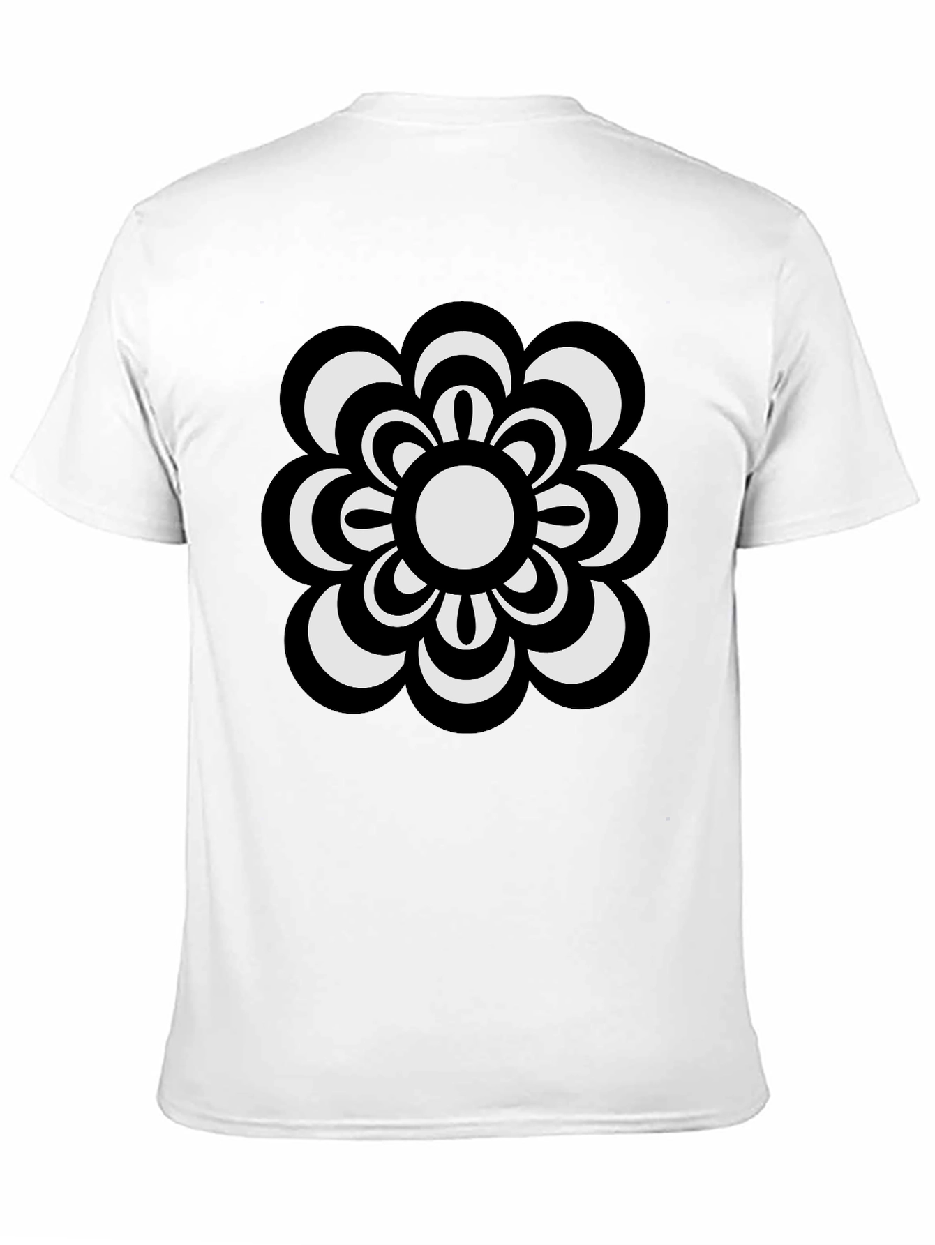 Retro Flower Power T-Shirt - Black