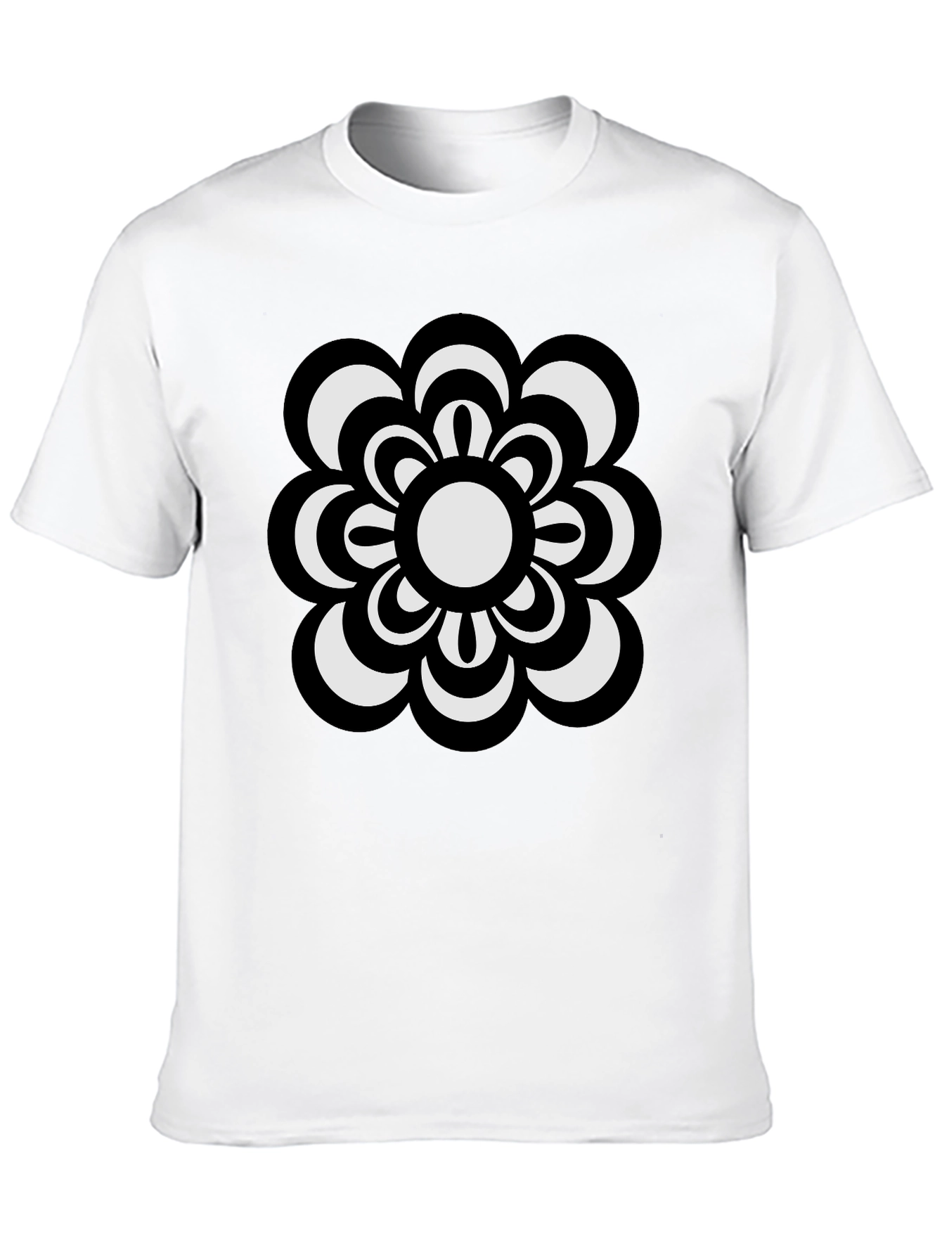 Retro Flower Power T-Shirt - Black