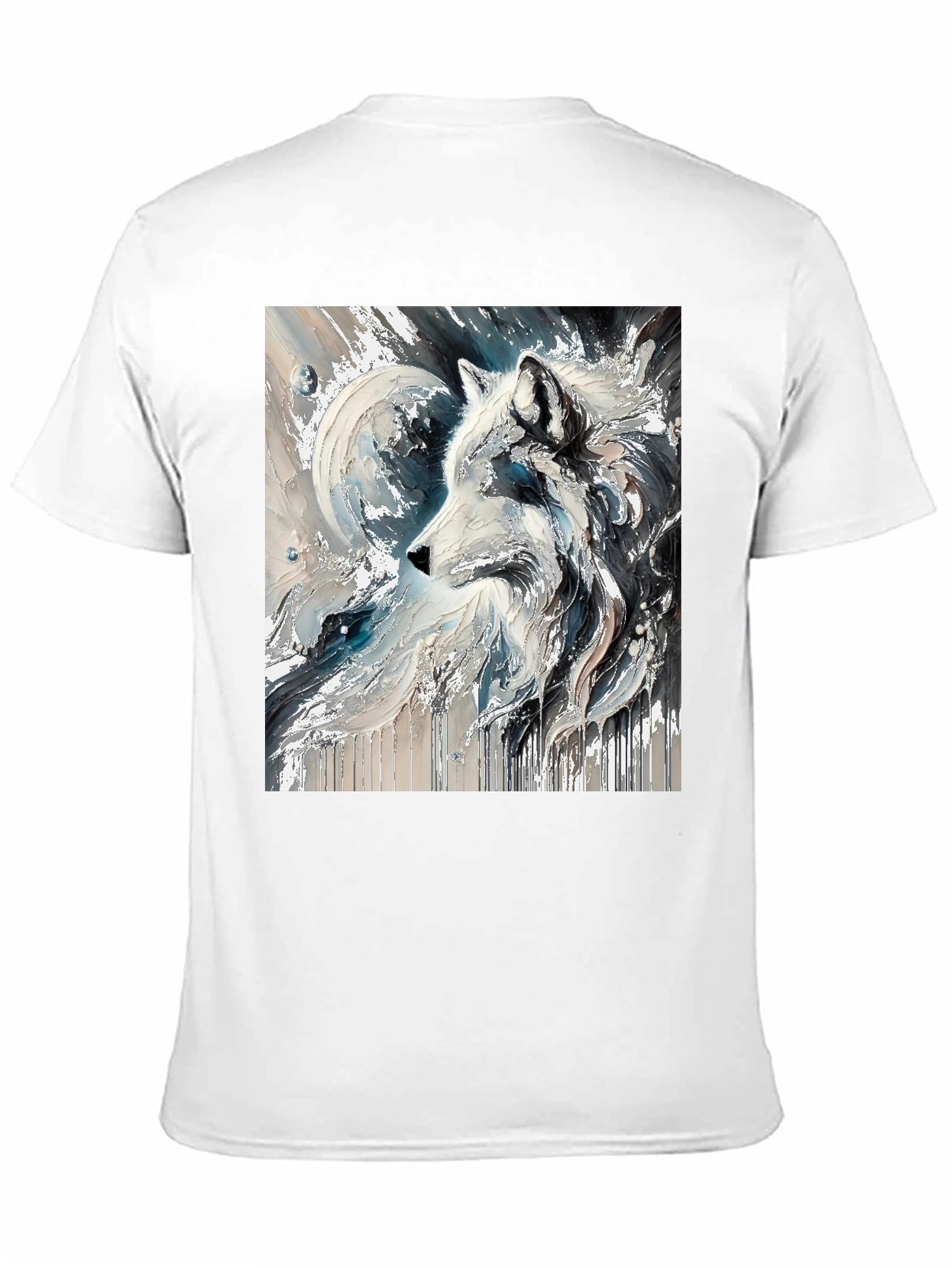 Wolf Art Graphic Black Tee - Stylish Mens T-Shirt