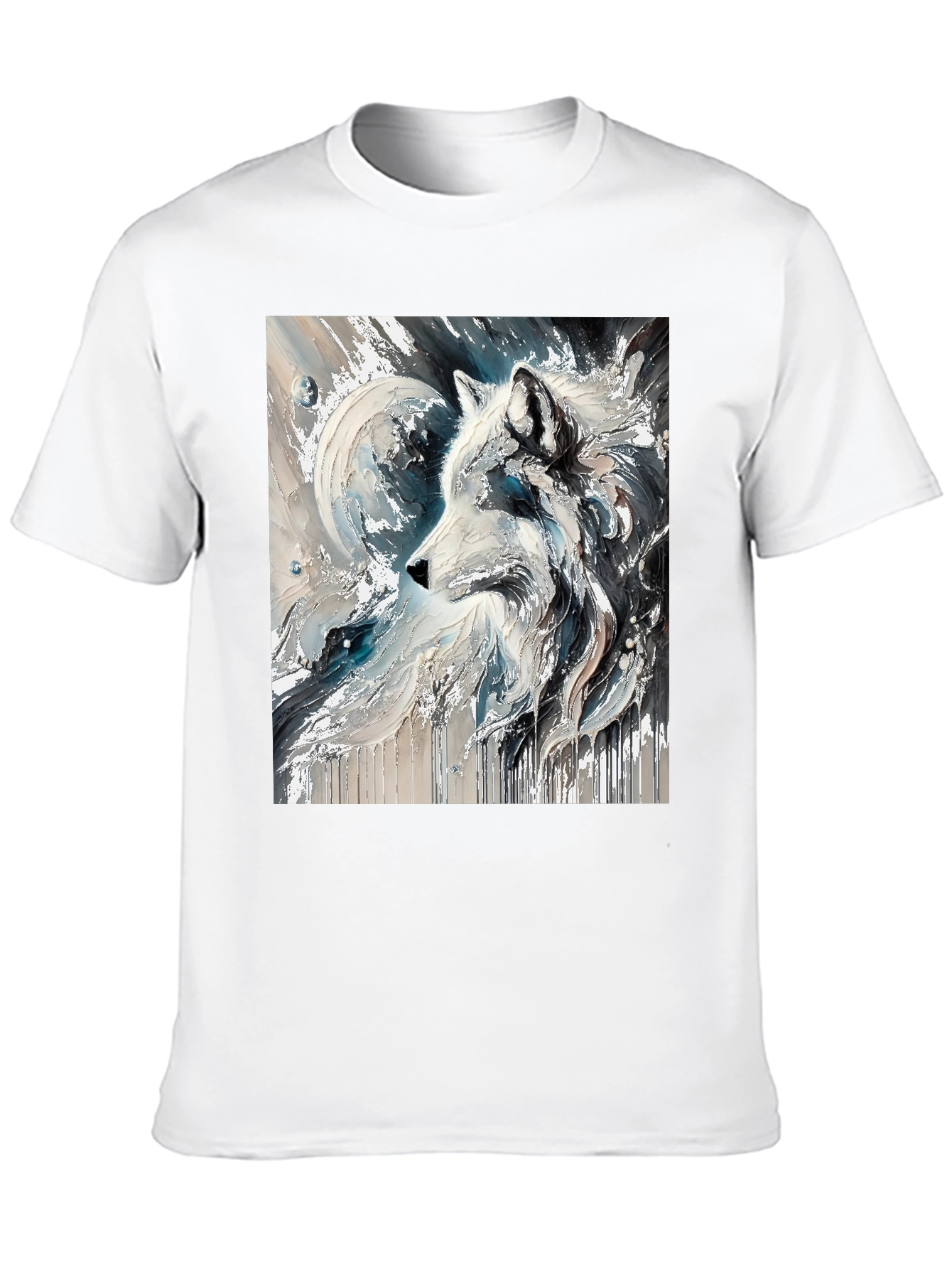 Wolf Art Graphic Black Tee - Stylish Mens T-Shirt