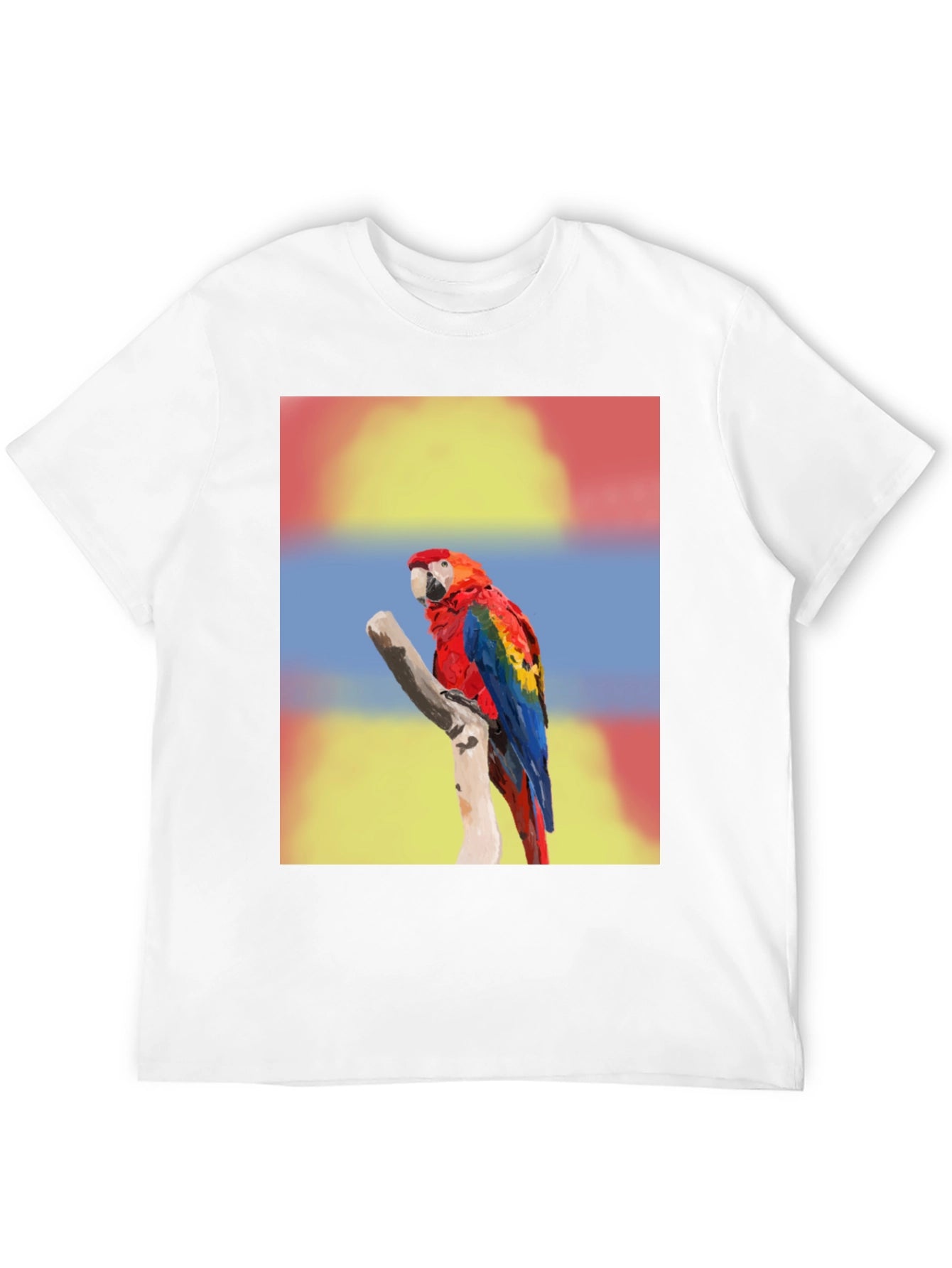 Macaw Parrot Graphic Tee - Mens Black T-Shirt