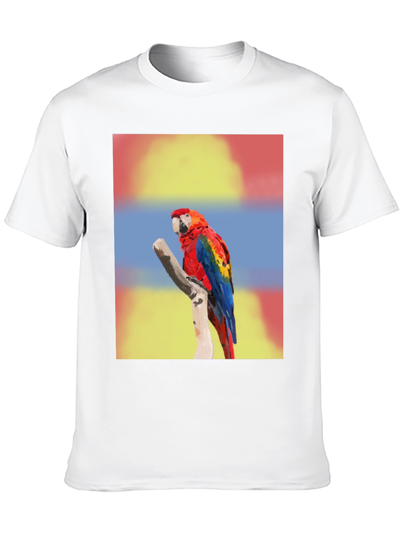 Macaw Parrot Graphic Tee - Mens Black T-Shirt