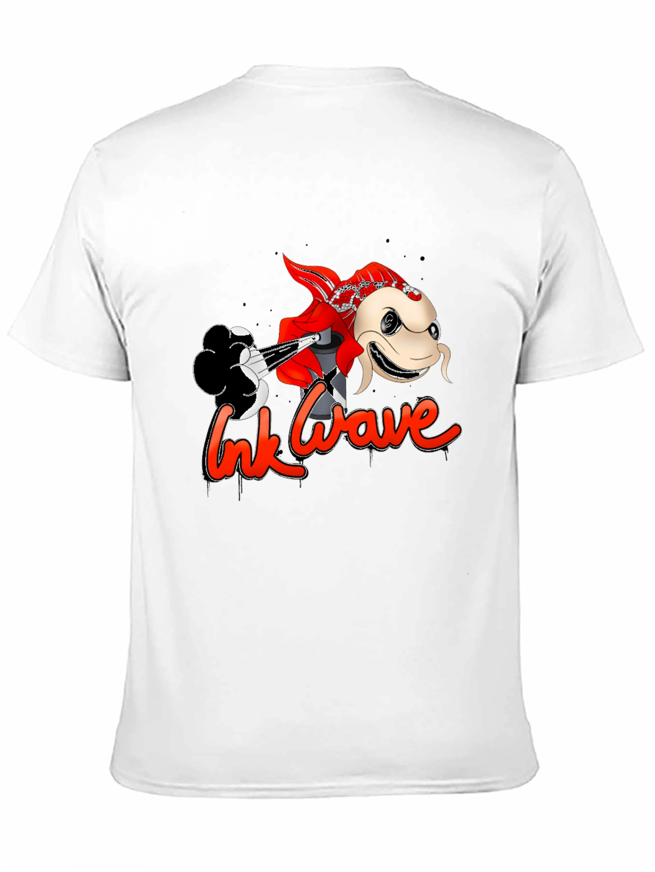 Ink Wave Graphic Tee - Black Unisex T-Shirt