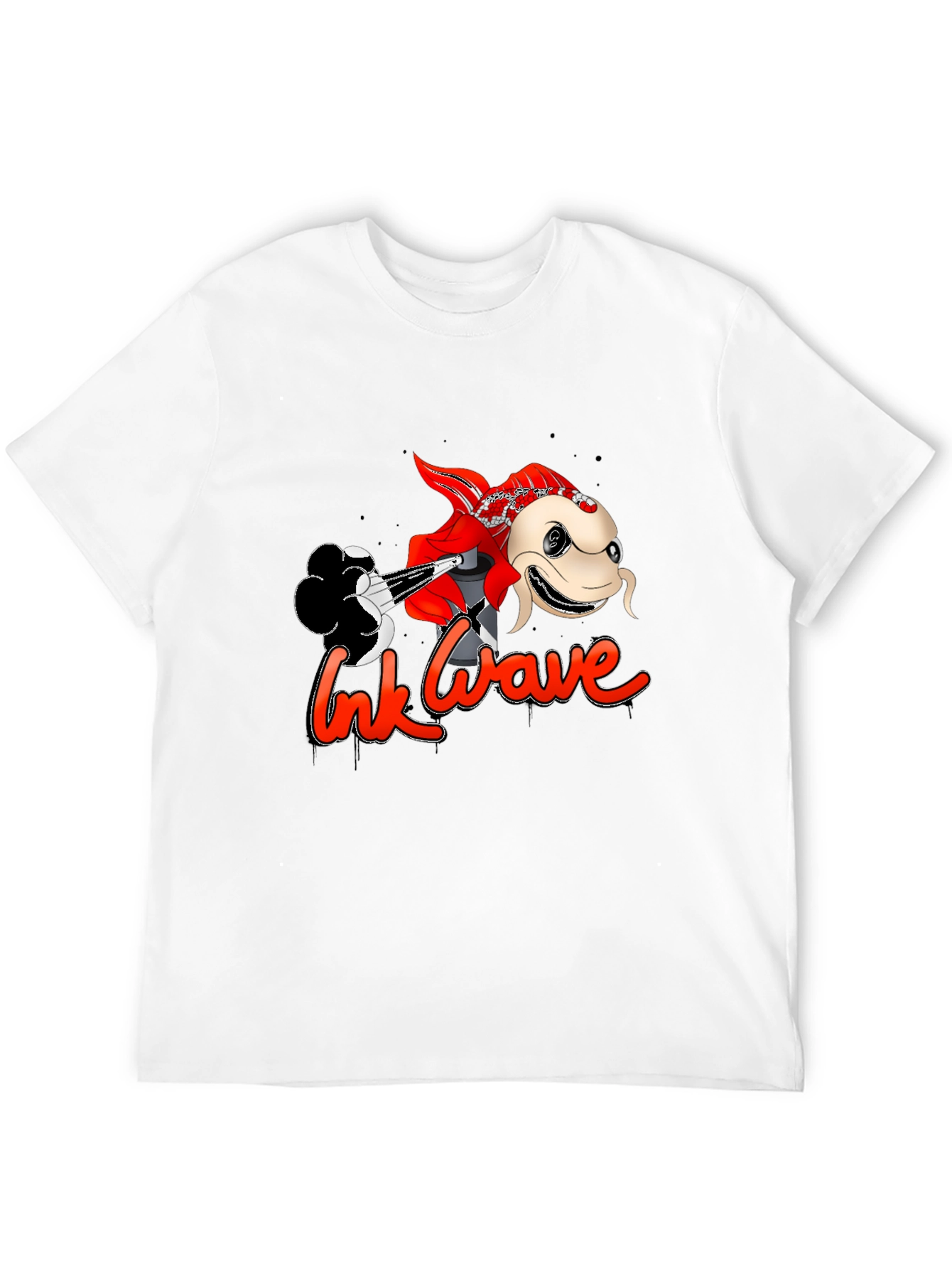Ink Wave Graphic Tee - Black Unisex T-Shirt