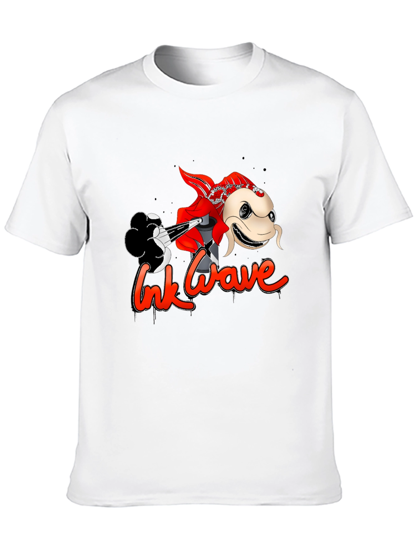 Ink Wave Graphic Tee - Black Unisex T-Shirt