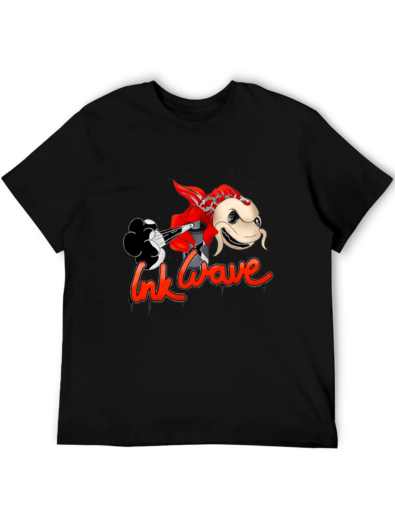 Ink Wave Graphic Tee - Black Unisex T-Shirt