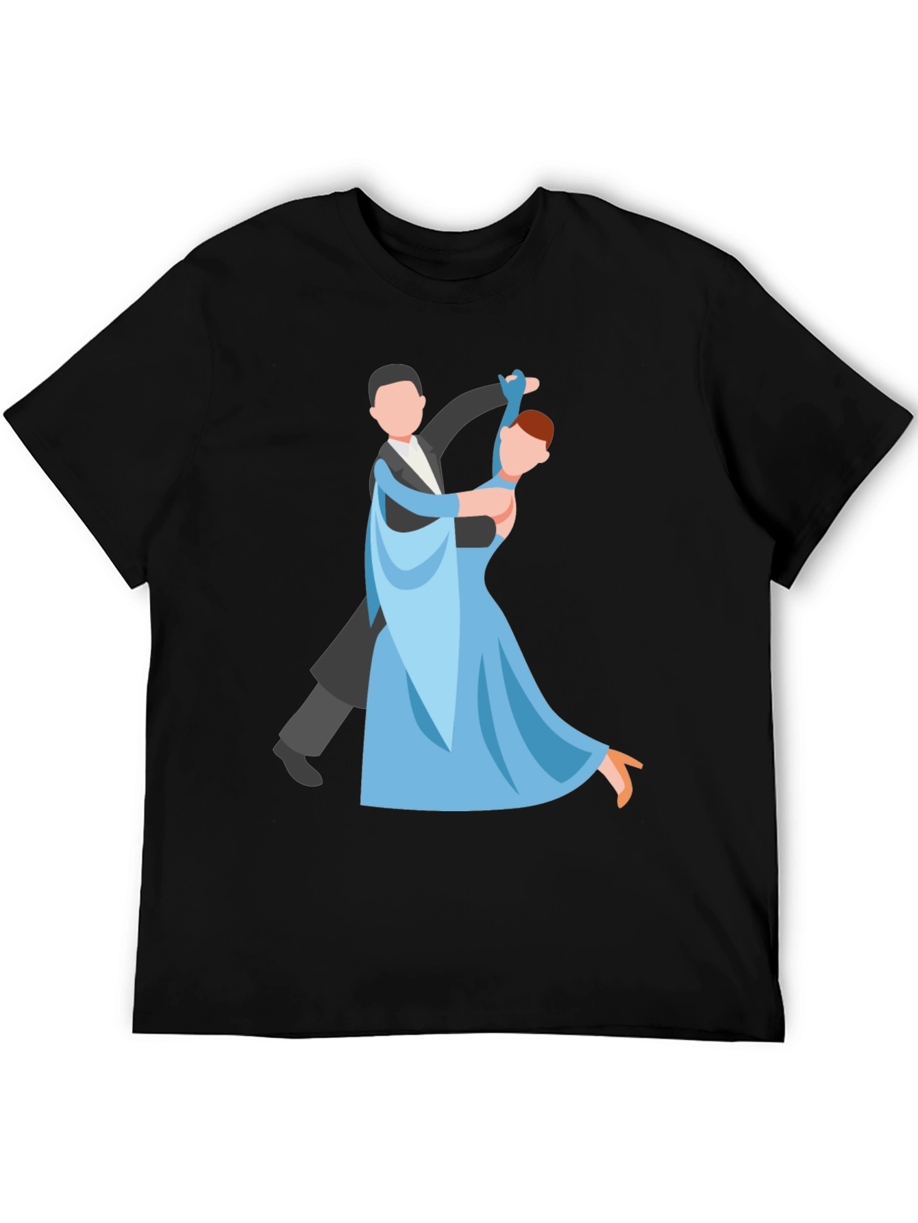 Dancing Couple Graphic Tee - Black Cotton T-Shirt