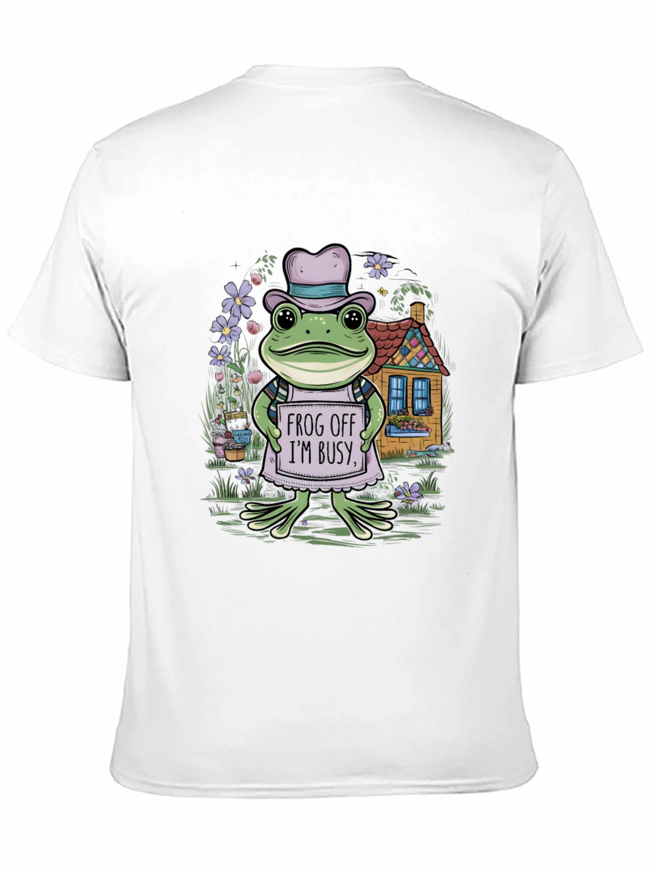 Frog Off Im Busy Tee - Whimsical Graphic Print