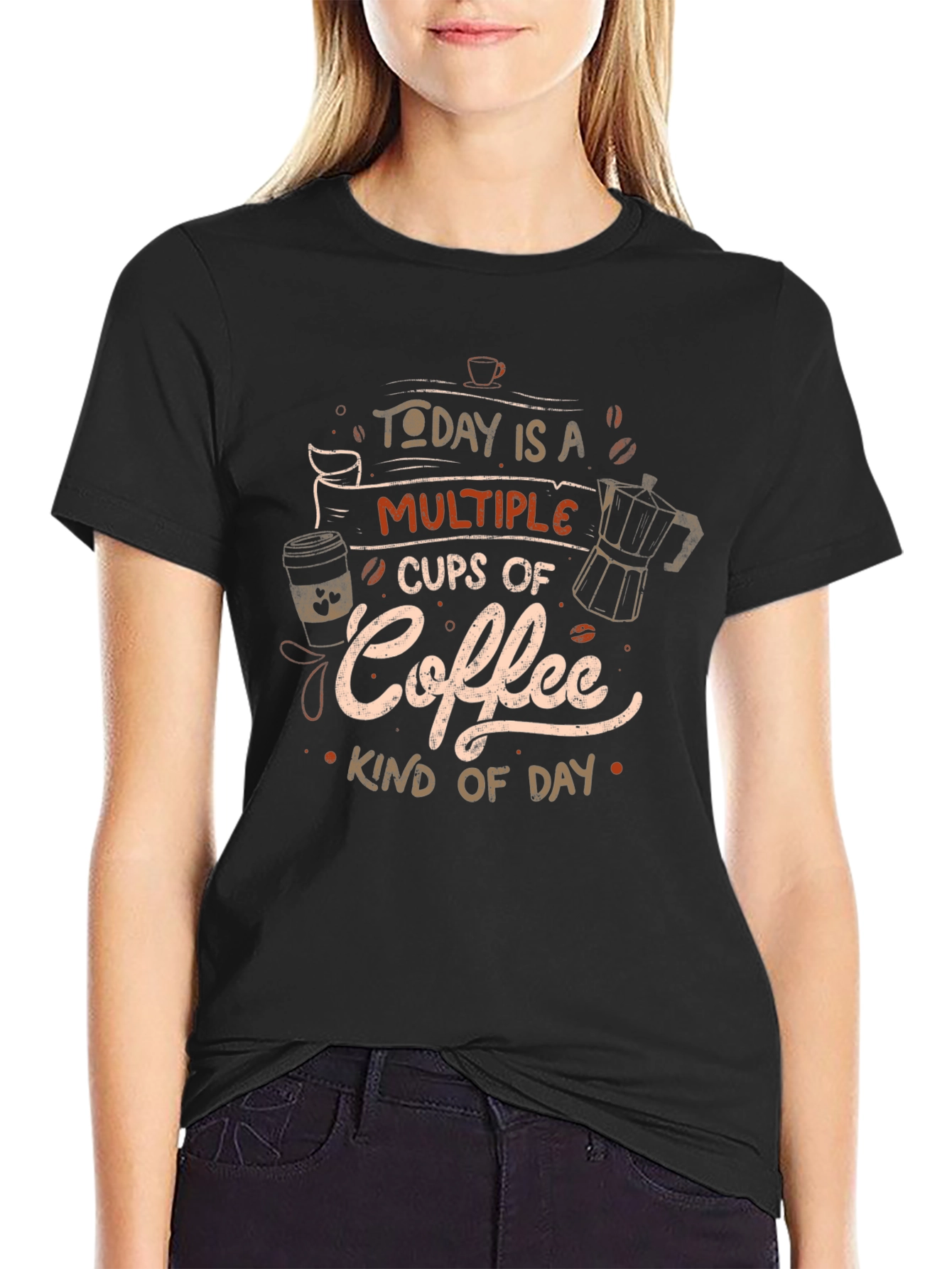 Coffee Kind of Day Graphic Tee - Black