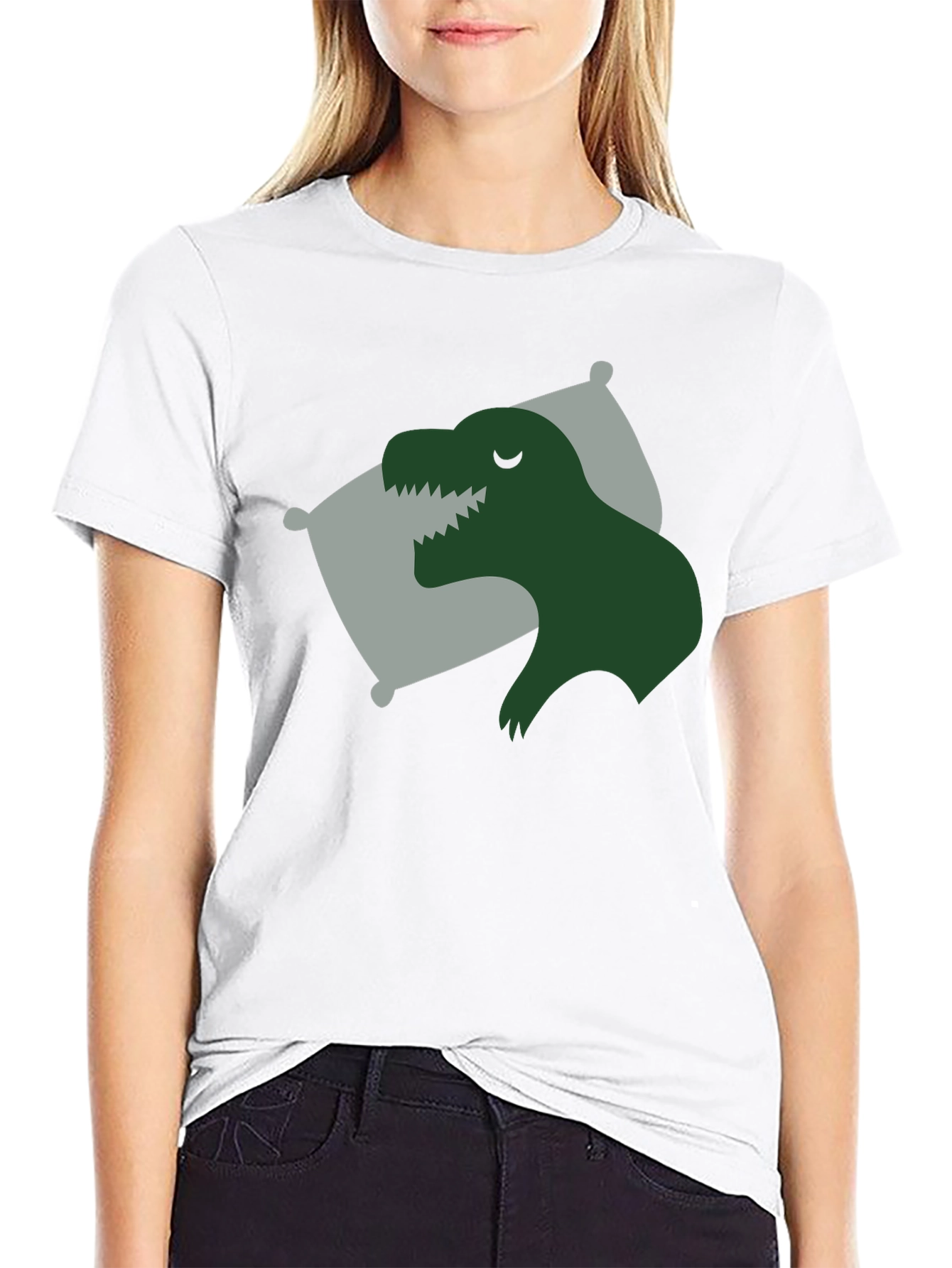 Sleeping Dino T-Shirt - Black Relaxed Fit