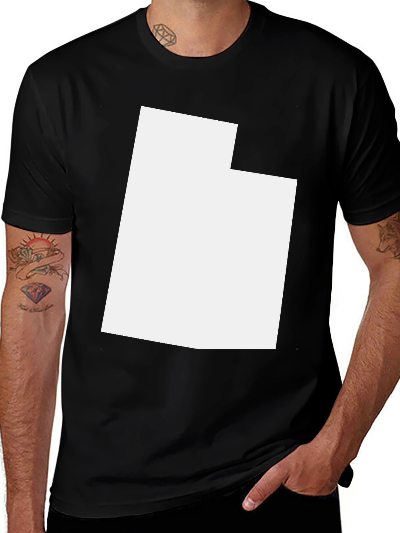 Utah State Outline Graphic Tee - Black T-Shirt