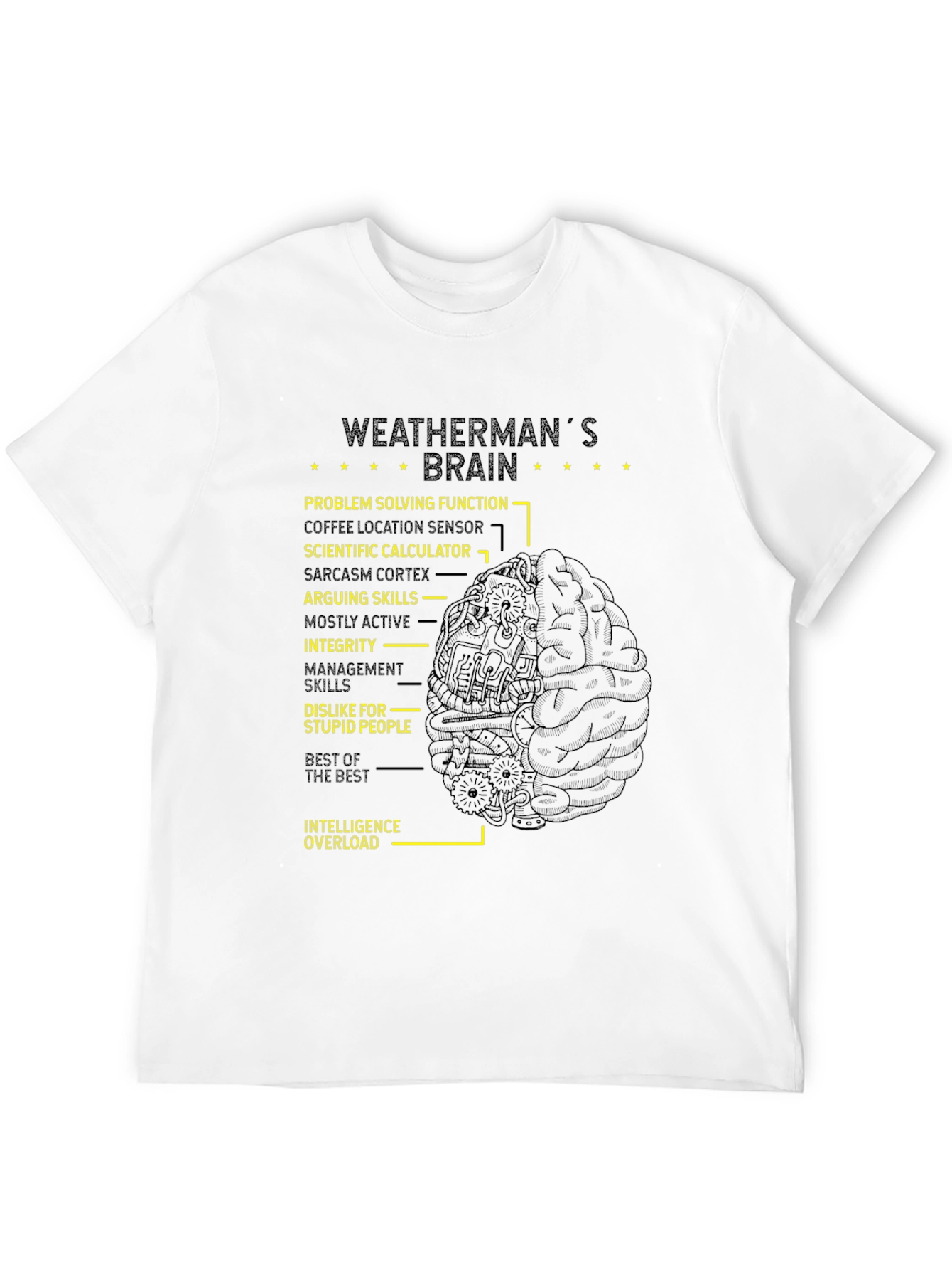 Weathermans Brain T-Shirt - Funny Weather Geek Tee