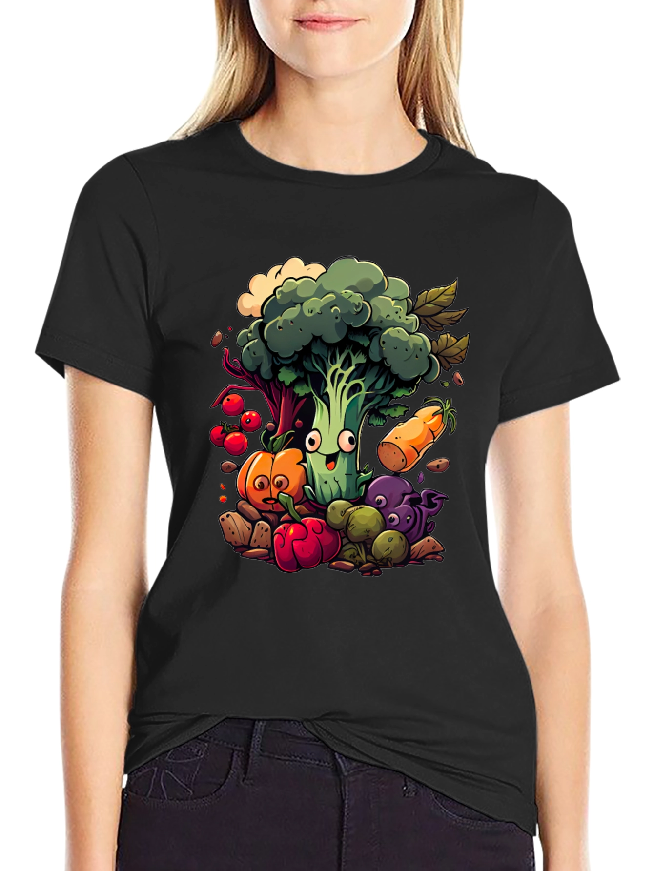 Vegetable Cartoon Graphic Tee