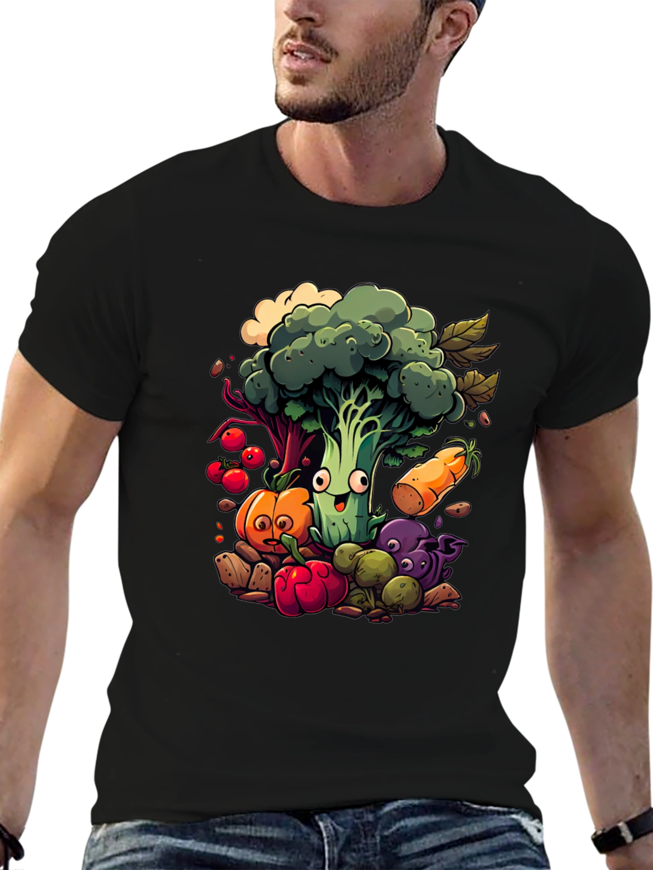 Vegetable Cartoon Graphic Tee