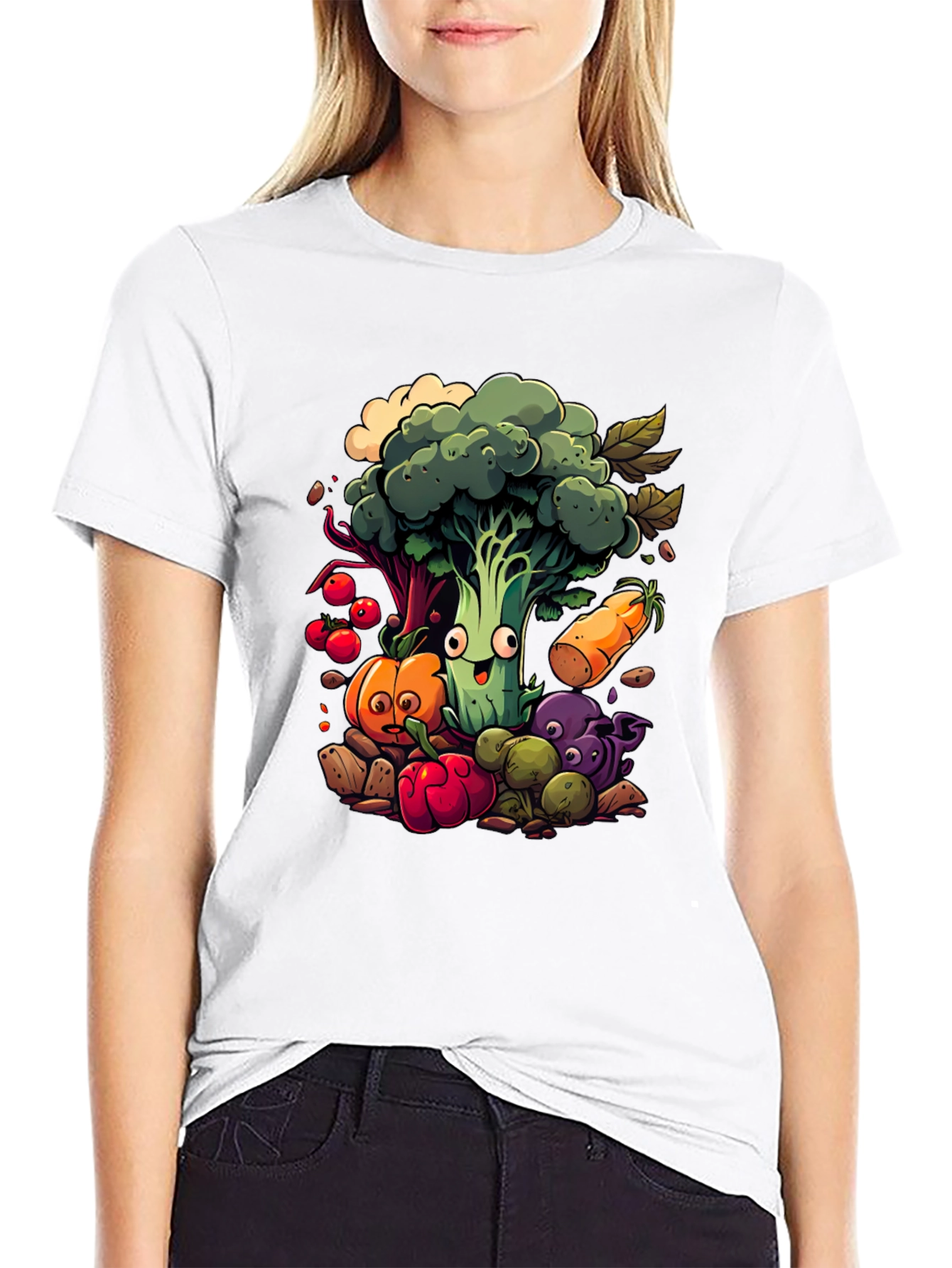 Vegetable Cartoon Graphic Tee