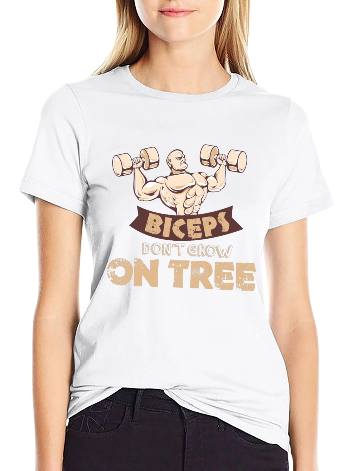 Biceps Dont Grow on Trees Funny Gym T-Shirt