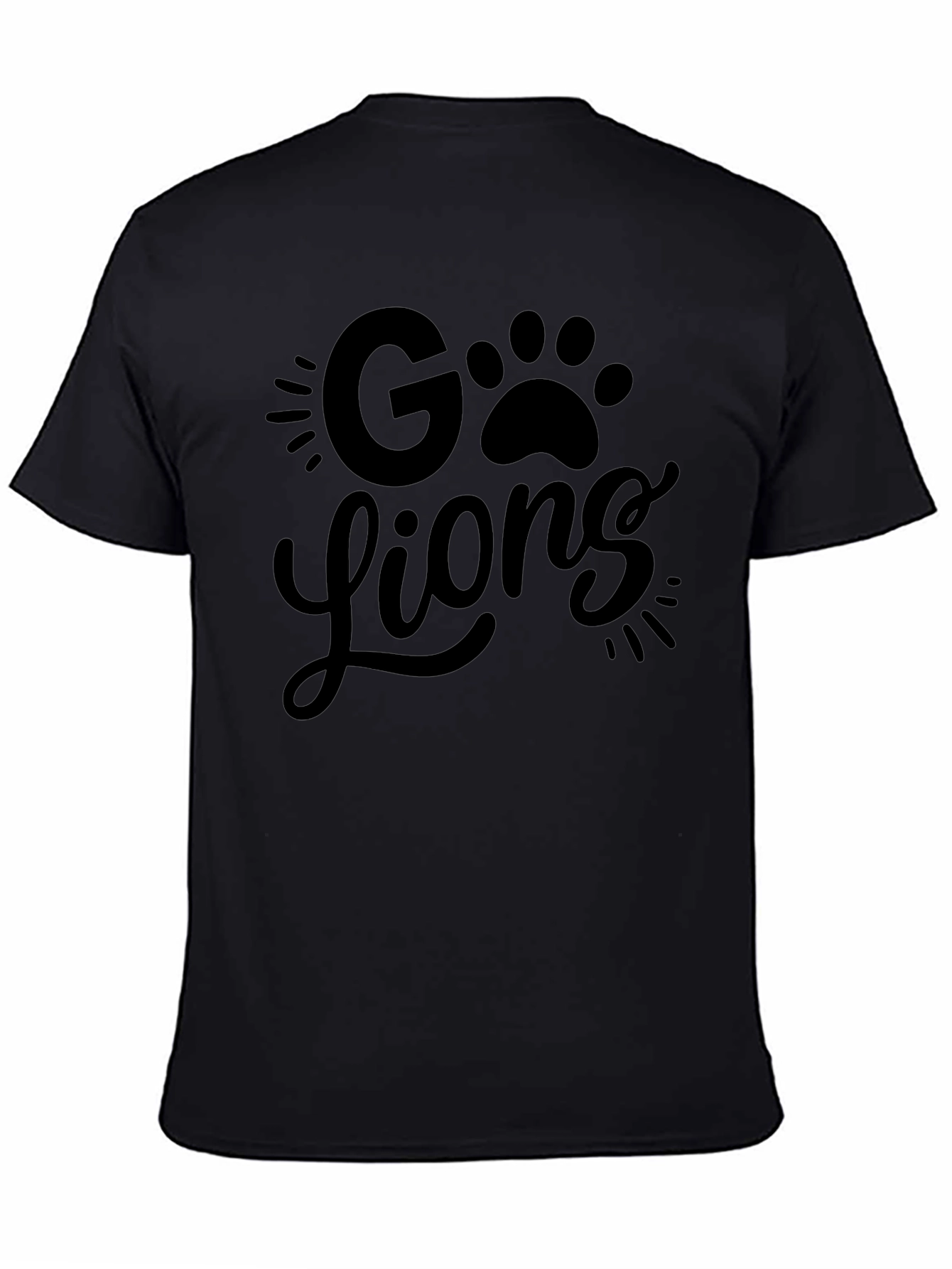 Go Lions Graphic T-Shirt - Black Crew Neck