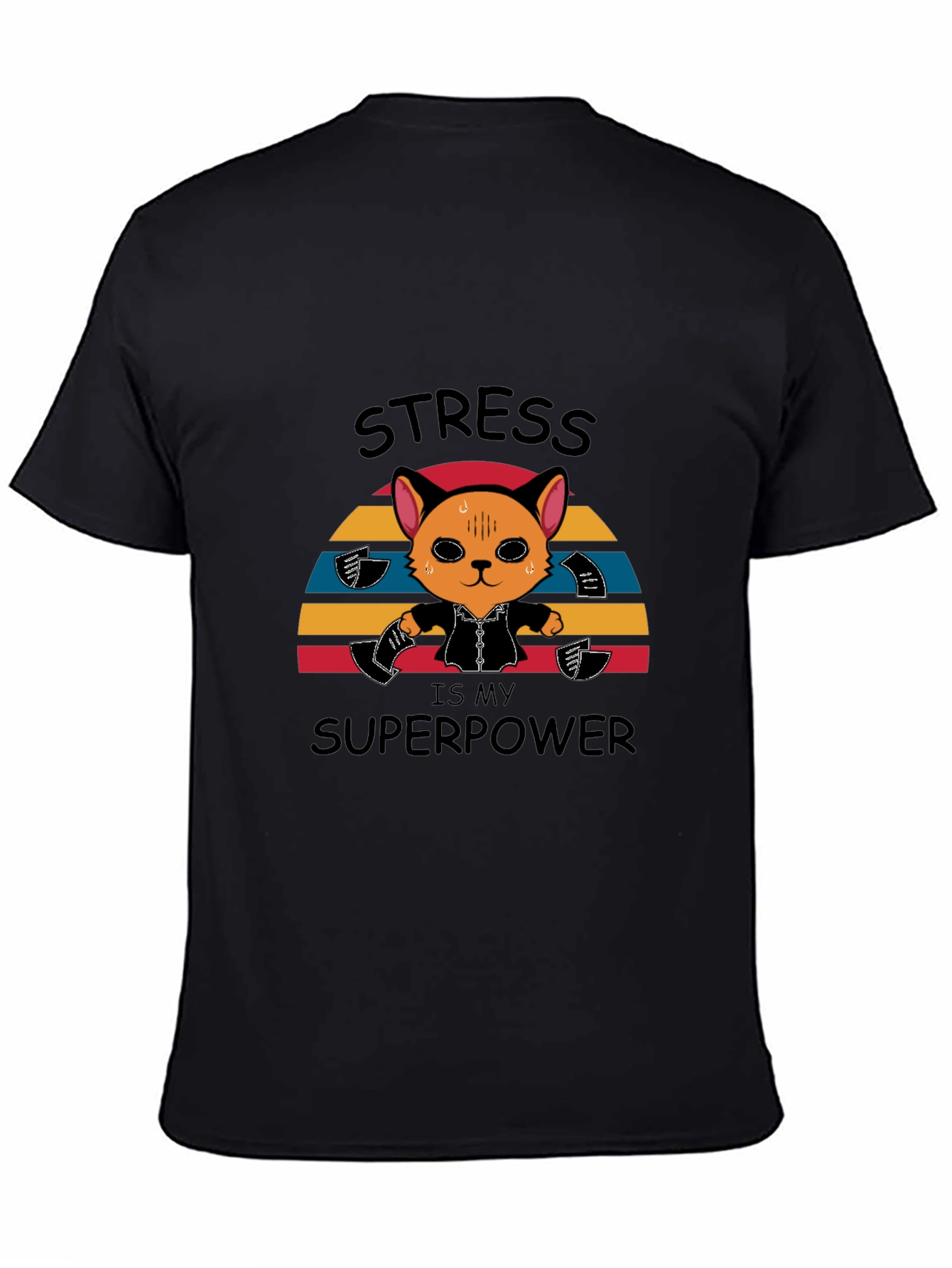 Stress is My Superpower Funny Cat T-Shirt