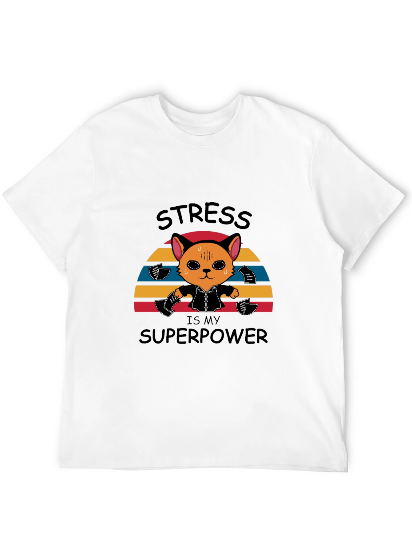 Stress is My Superpower Funny Cat T-Shirt