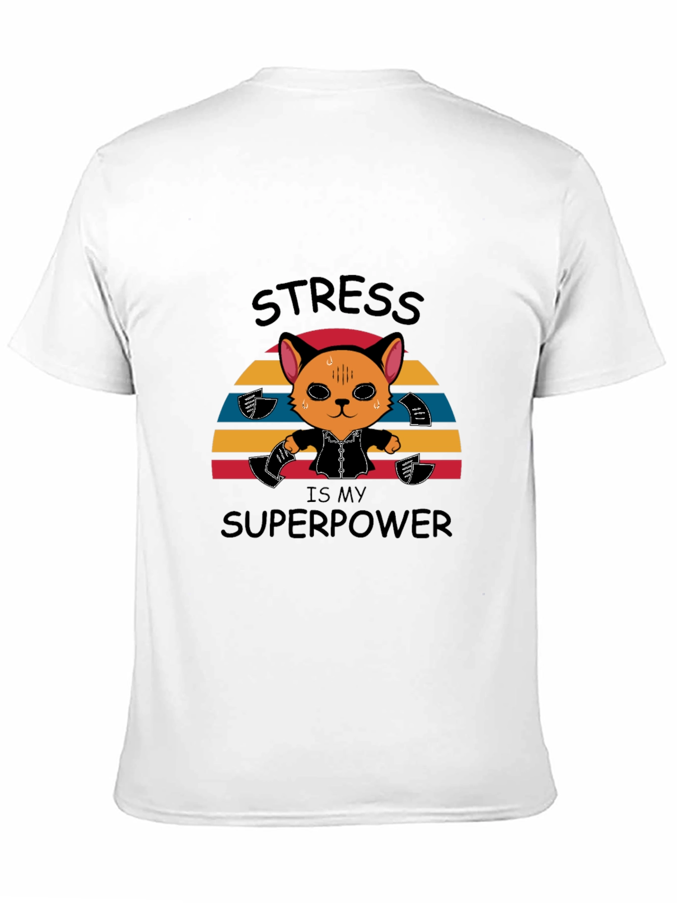Stress is My Superpower Funny Cat T-Shirt