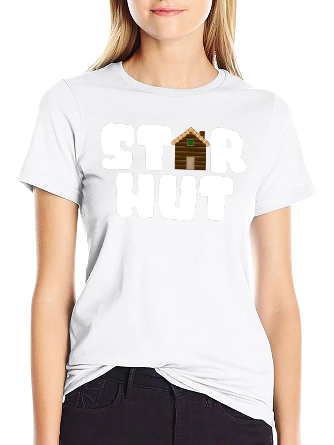 Star Hut Black Graphic T-Shirt