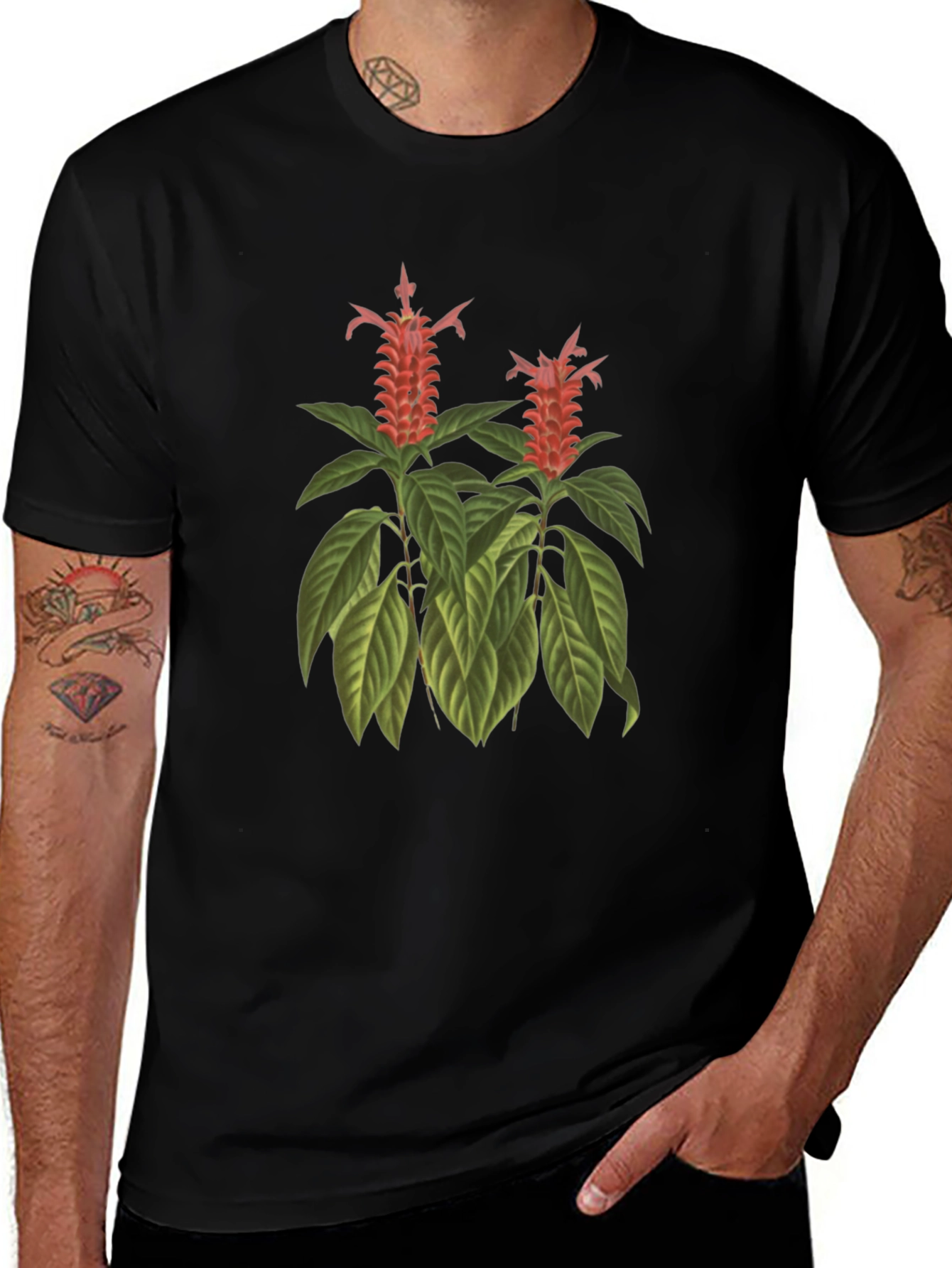 Botanical Print T-Shirt - Exotic Flowers
