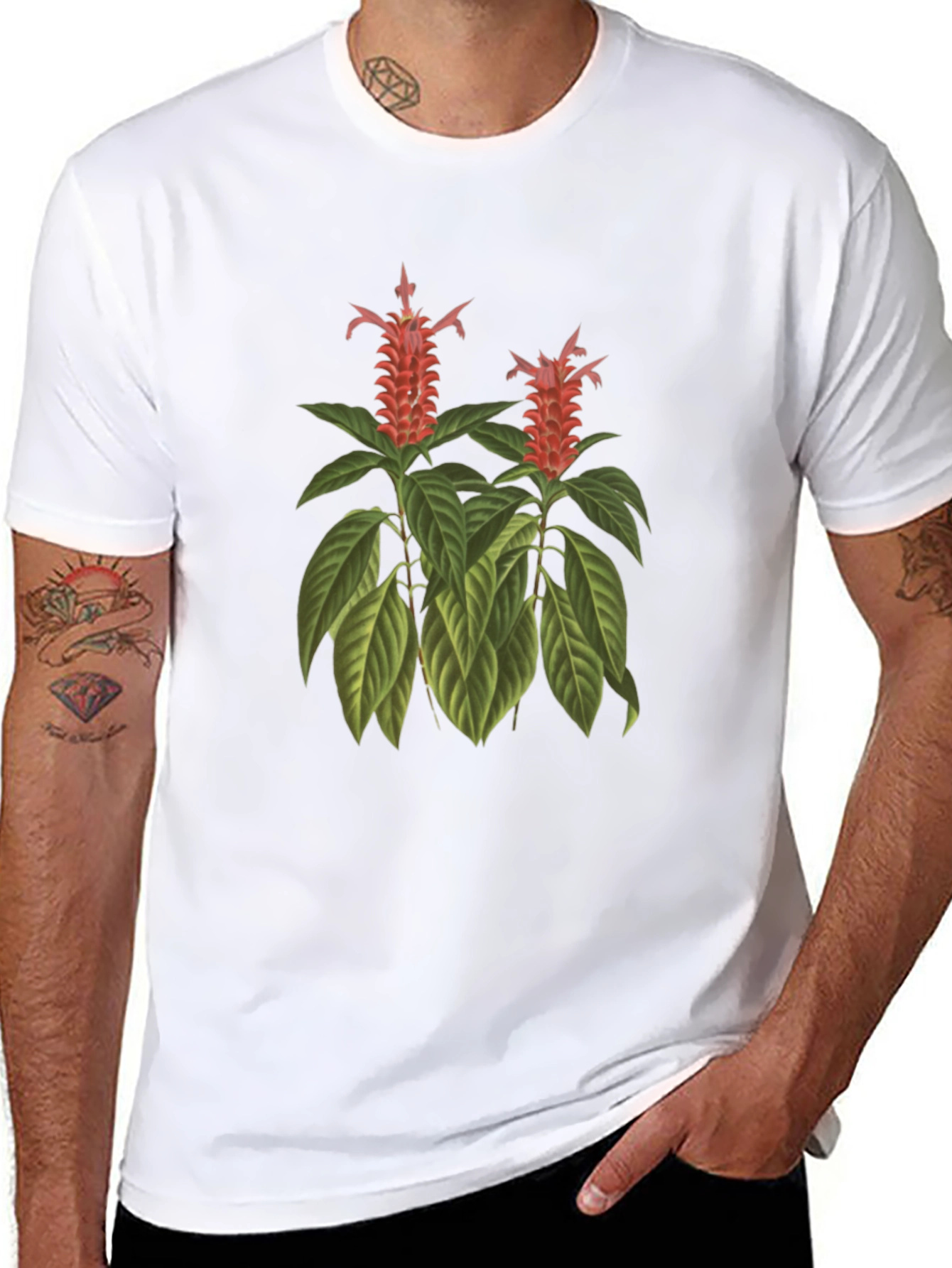 Botanical Print T-Shirt - Exotic Flowers