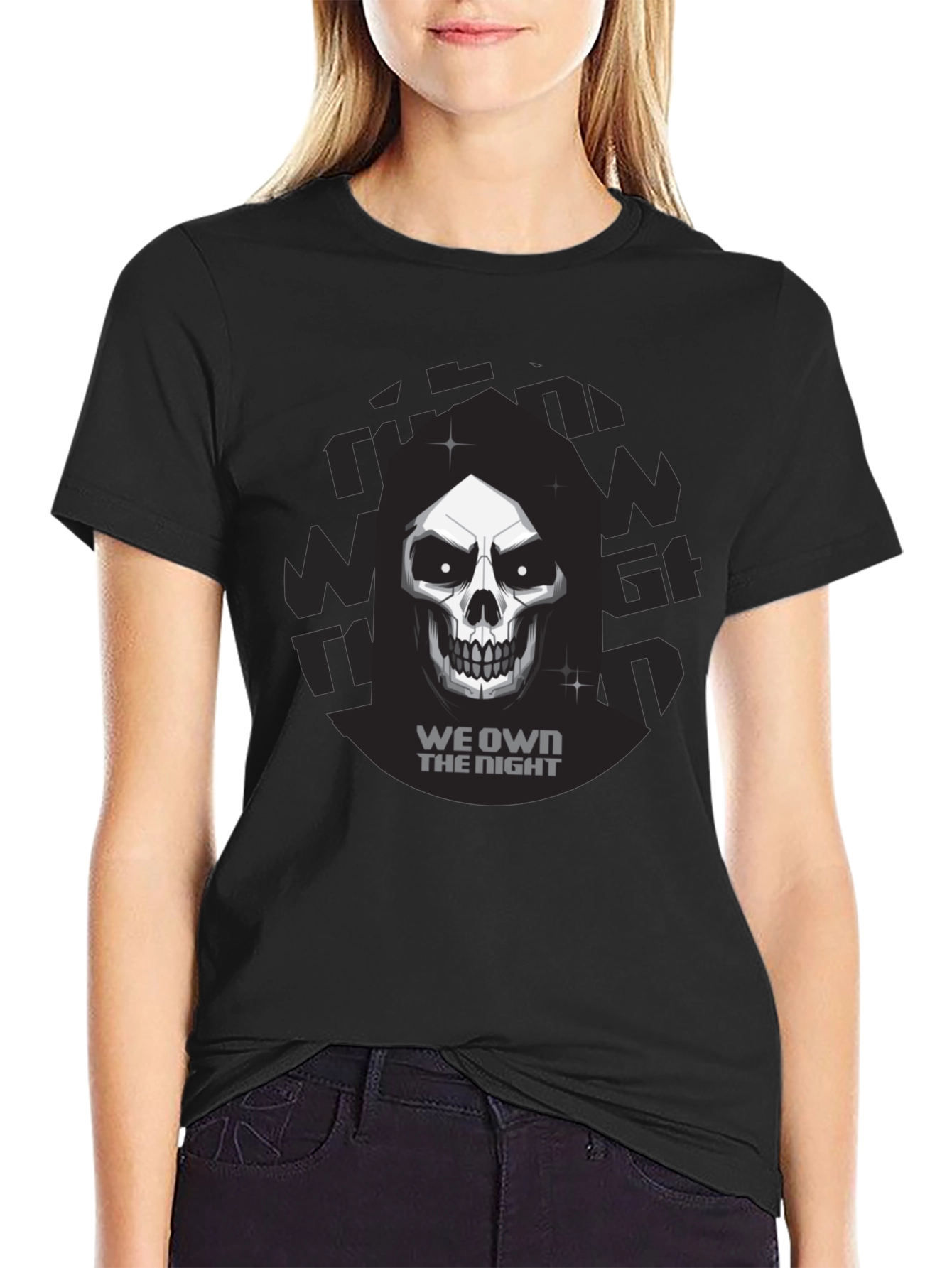 We Own The Night Skull Graphic Tee - Black
