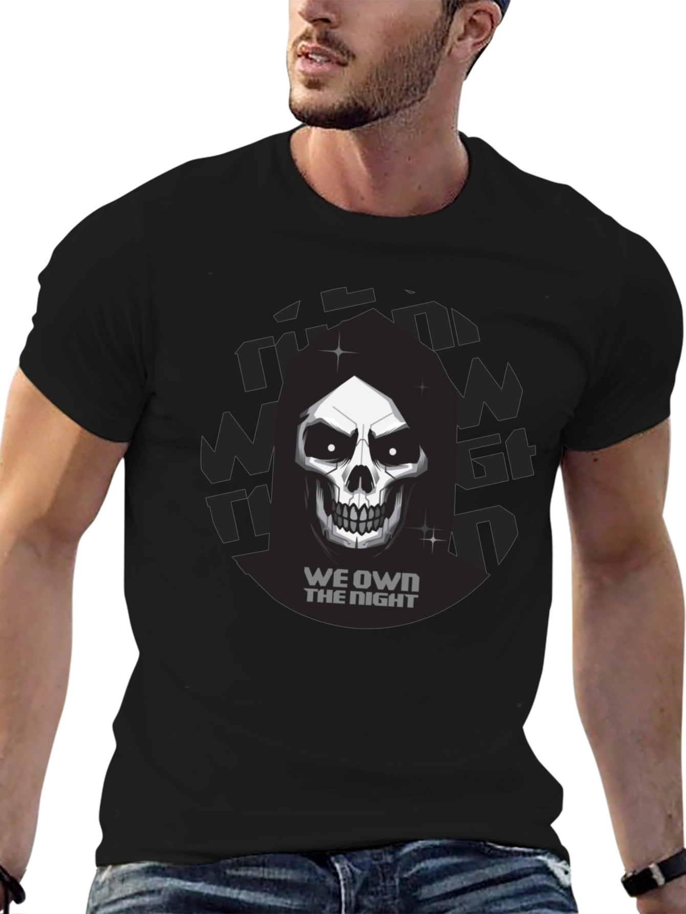 We Own The Night Skull Graphic Tee - Black