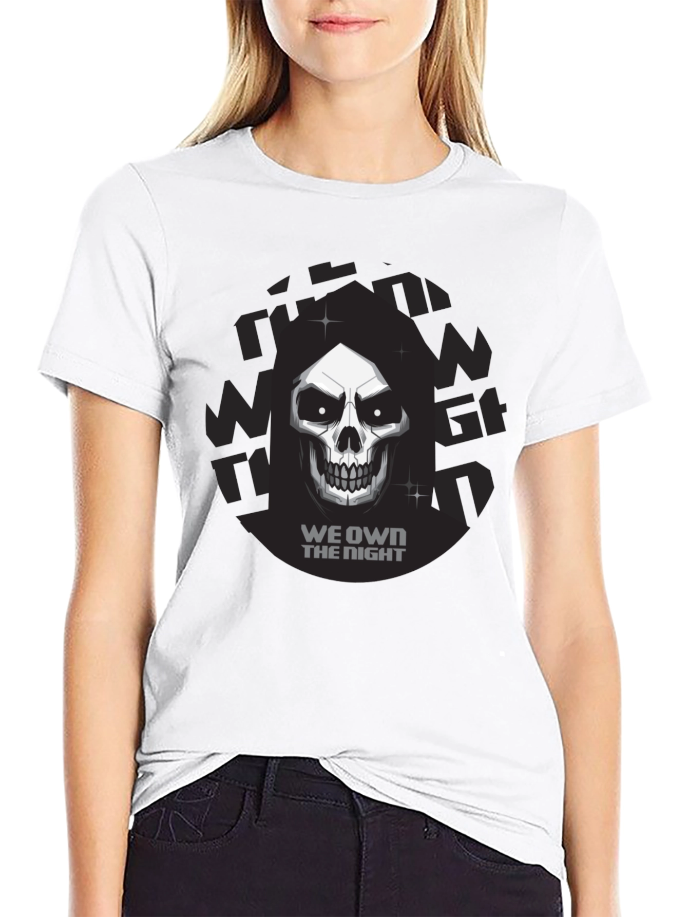 We Own The Night Skull Graphic Tee - Black