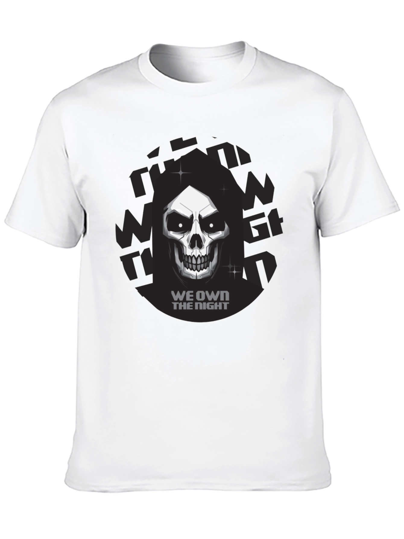 We Own The Night Skull Graphic Tee - Black