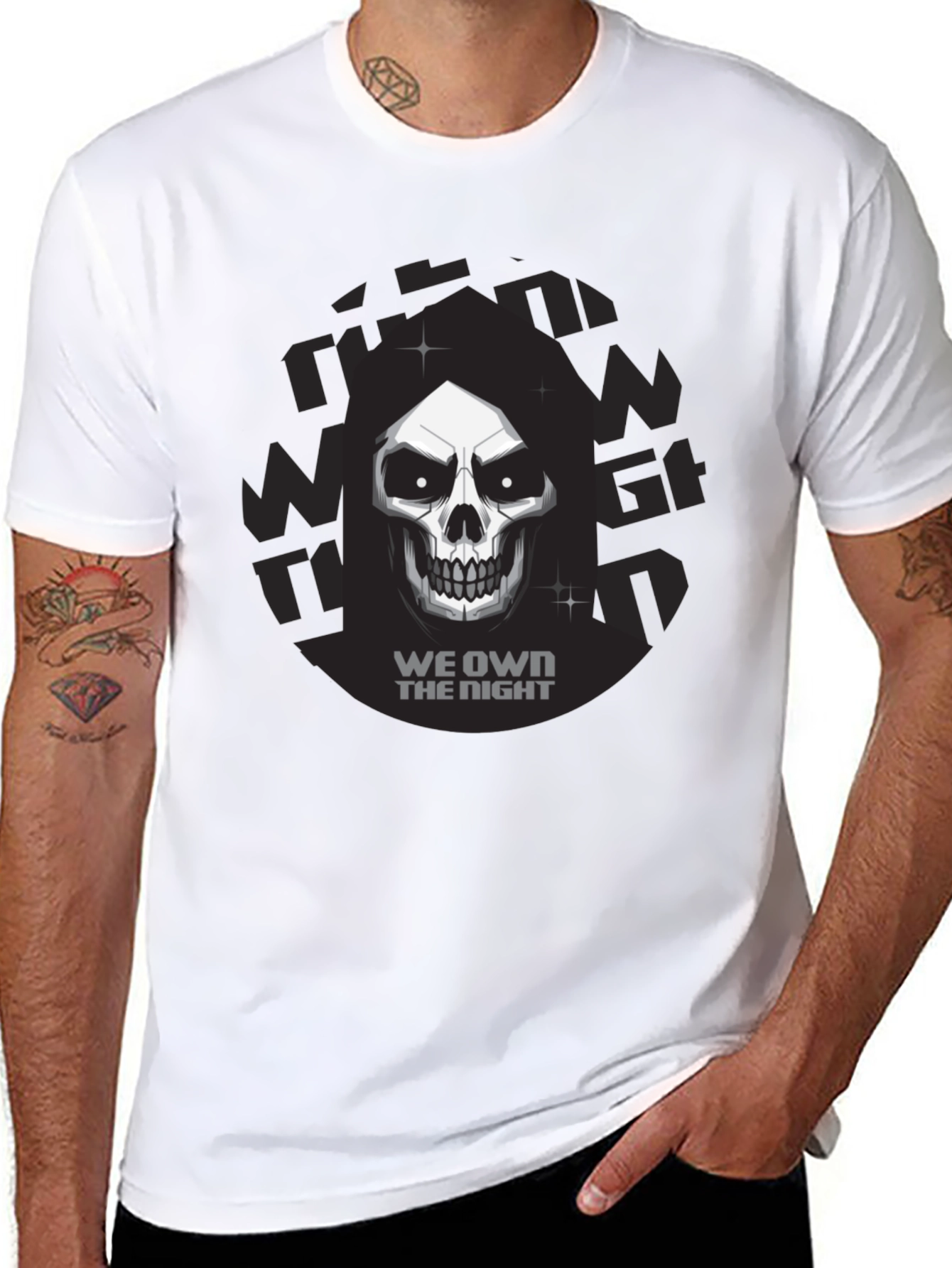 We Own The Night Skull Graphic Tee - Black