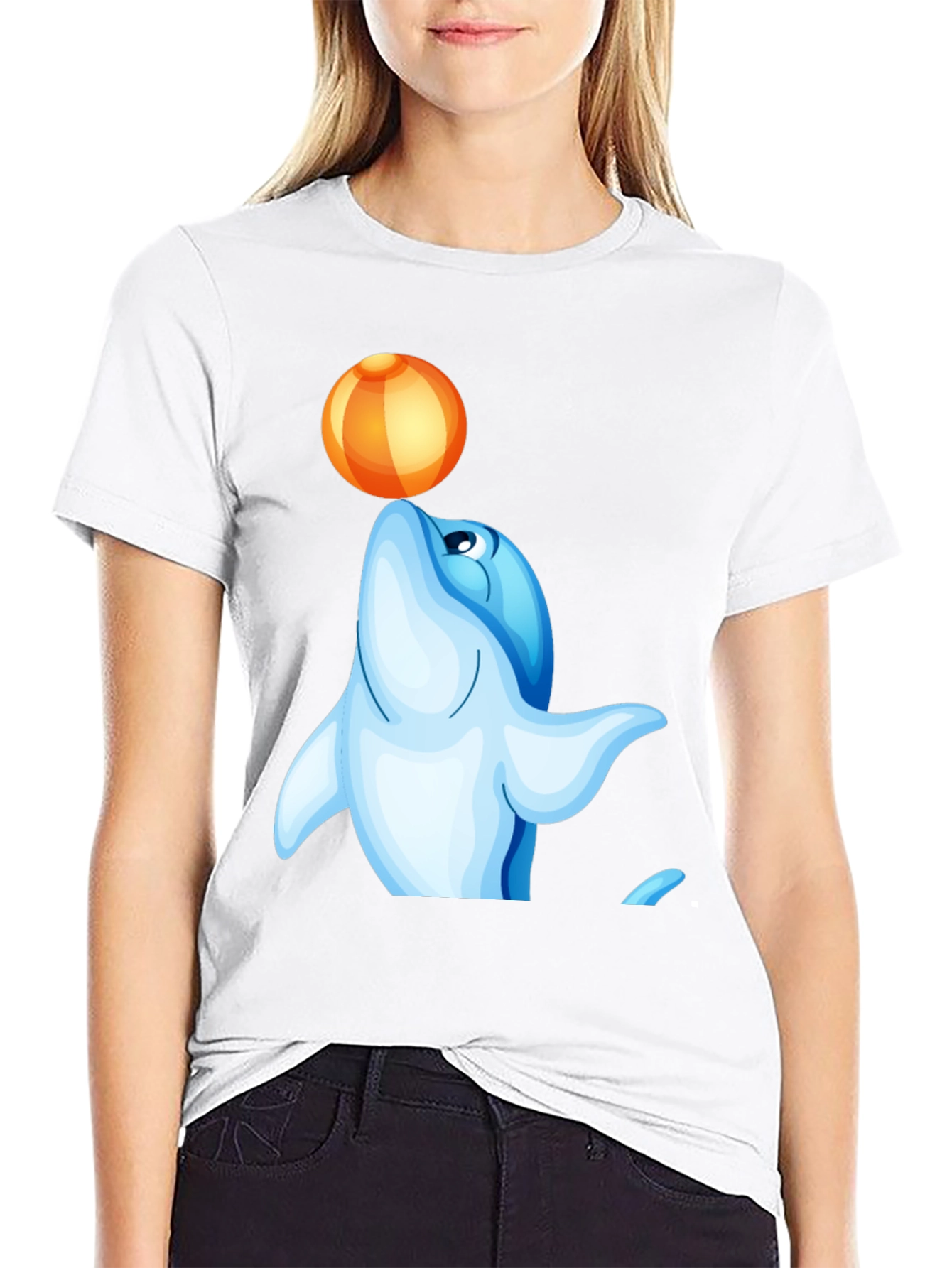 Dolphin with Ball T-Shirt - Unique Design