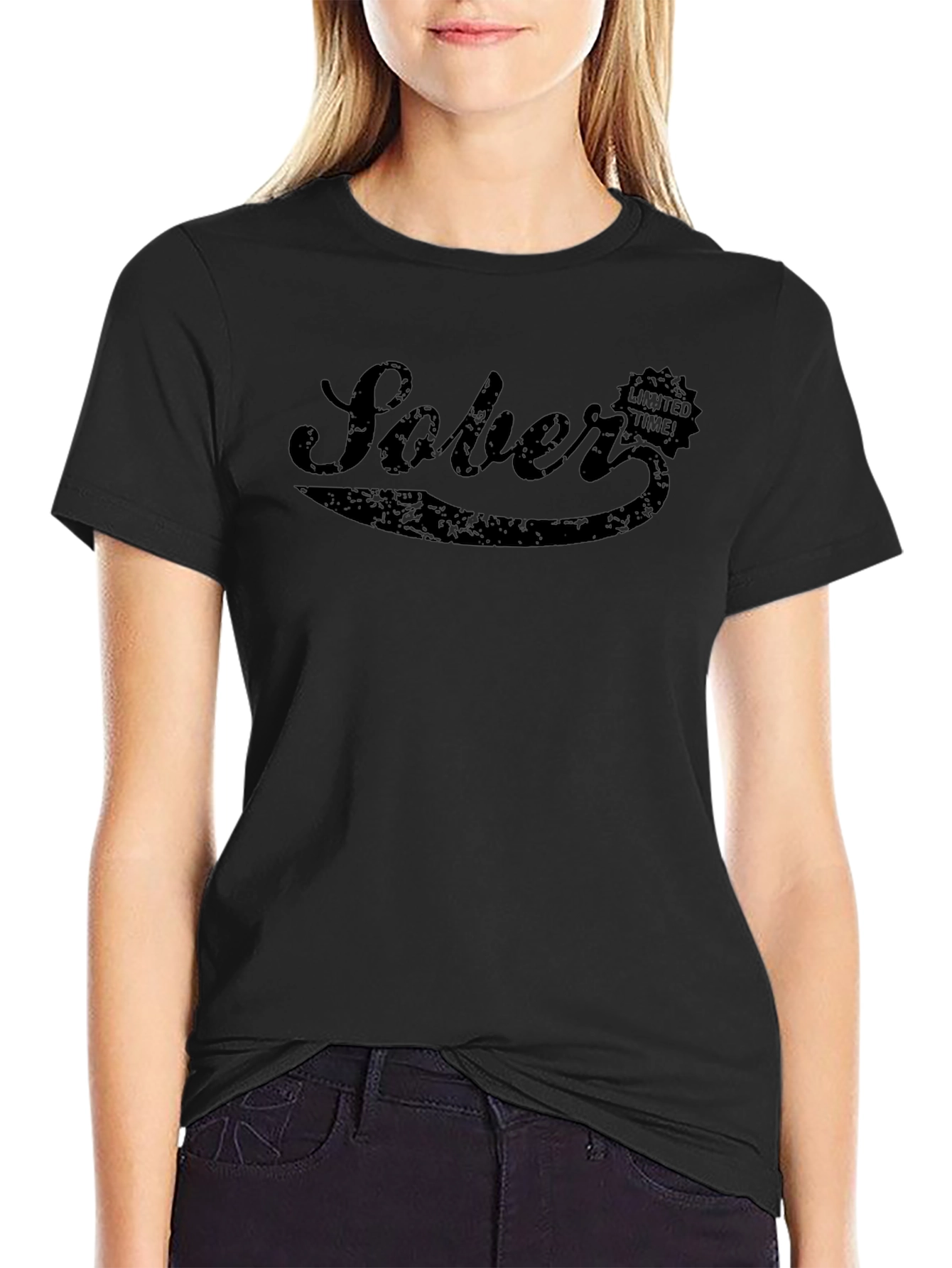 Sober Limited Time Black Graphic Tee