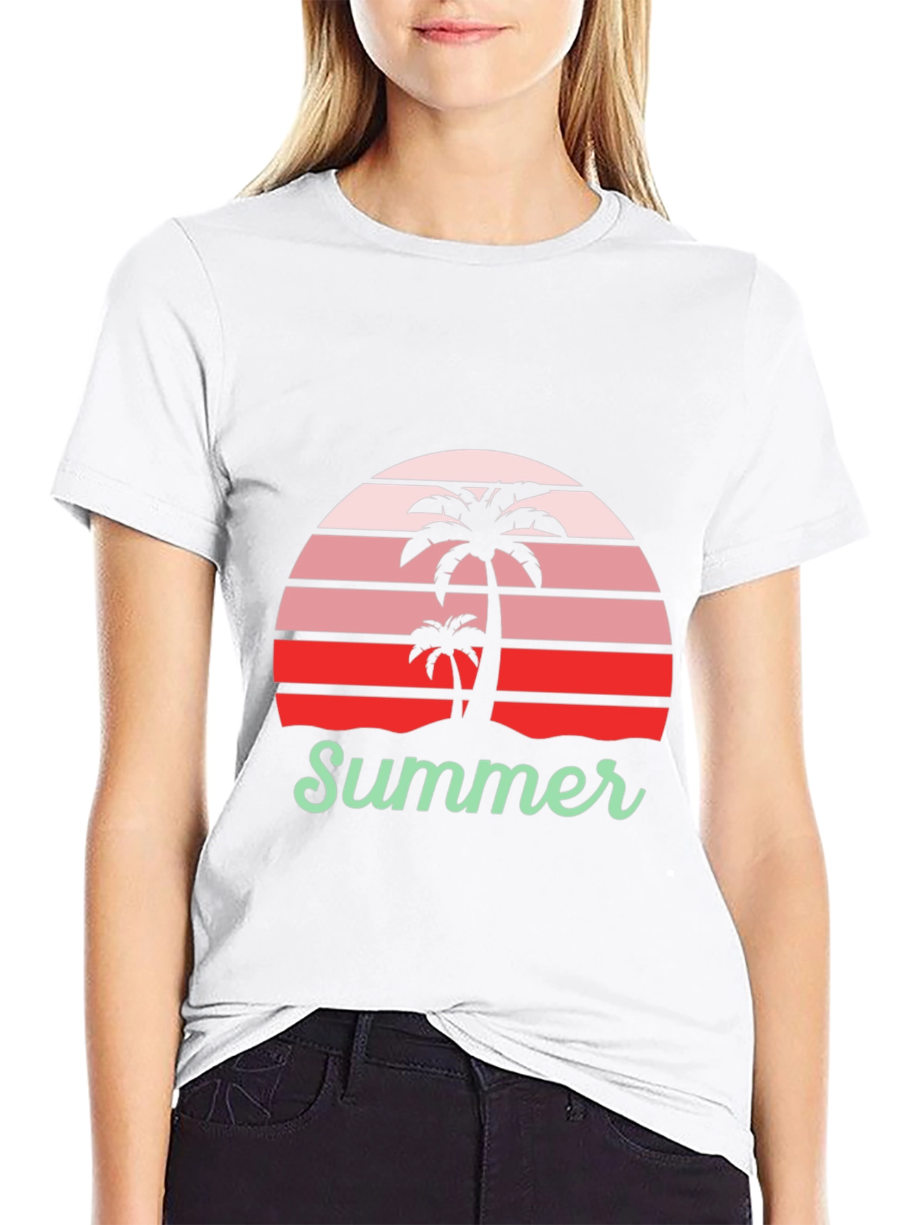 Summer Palm Tree Graphic T-Shirt