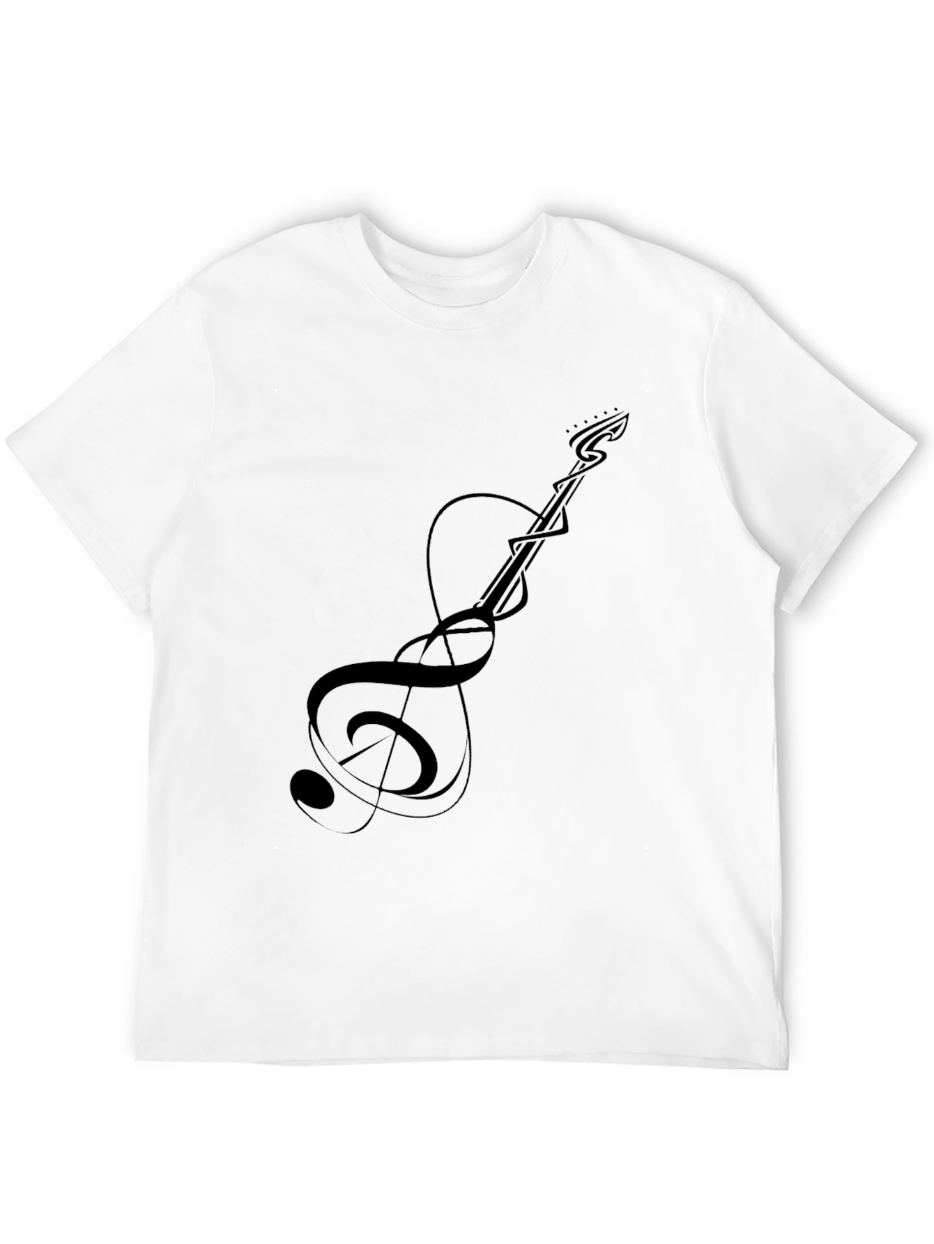 Guitar Treble Clef Graphic Tee - Black