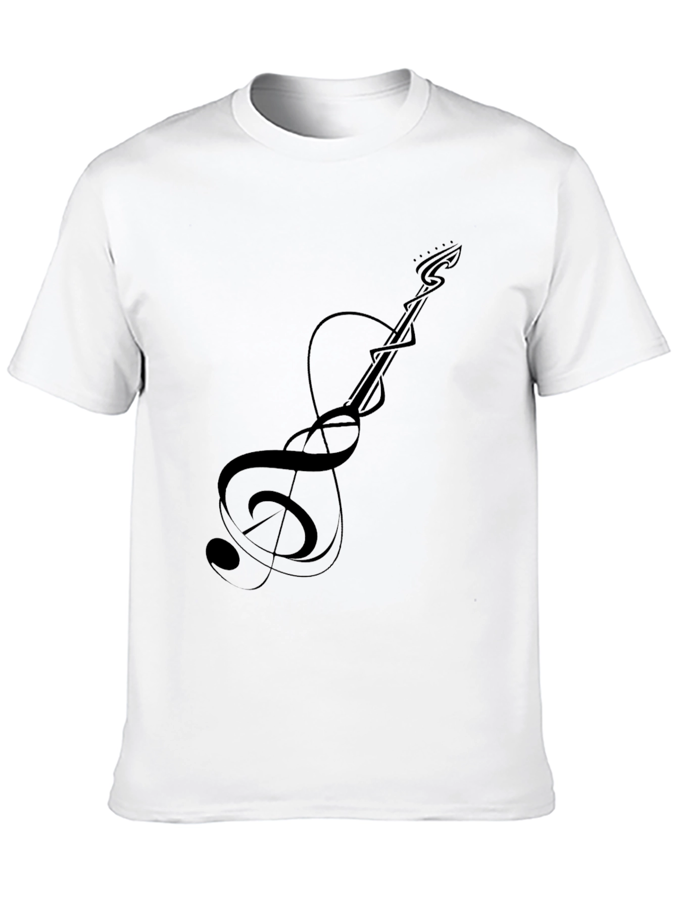 Guitar Treble Clef Graphic Tee - Black