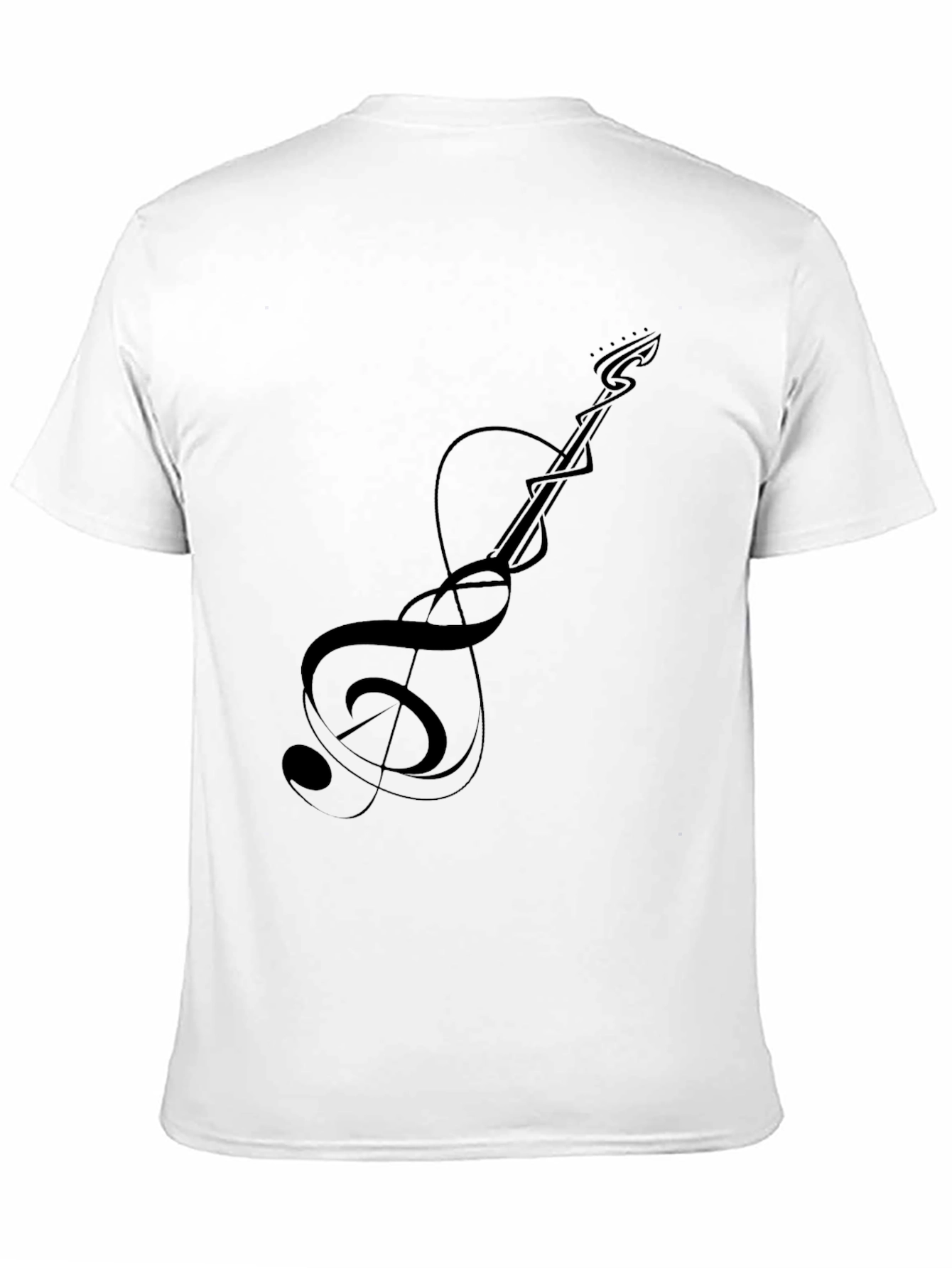 Guitar Treble Clef Graphic Tee - Black