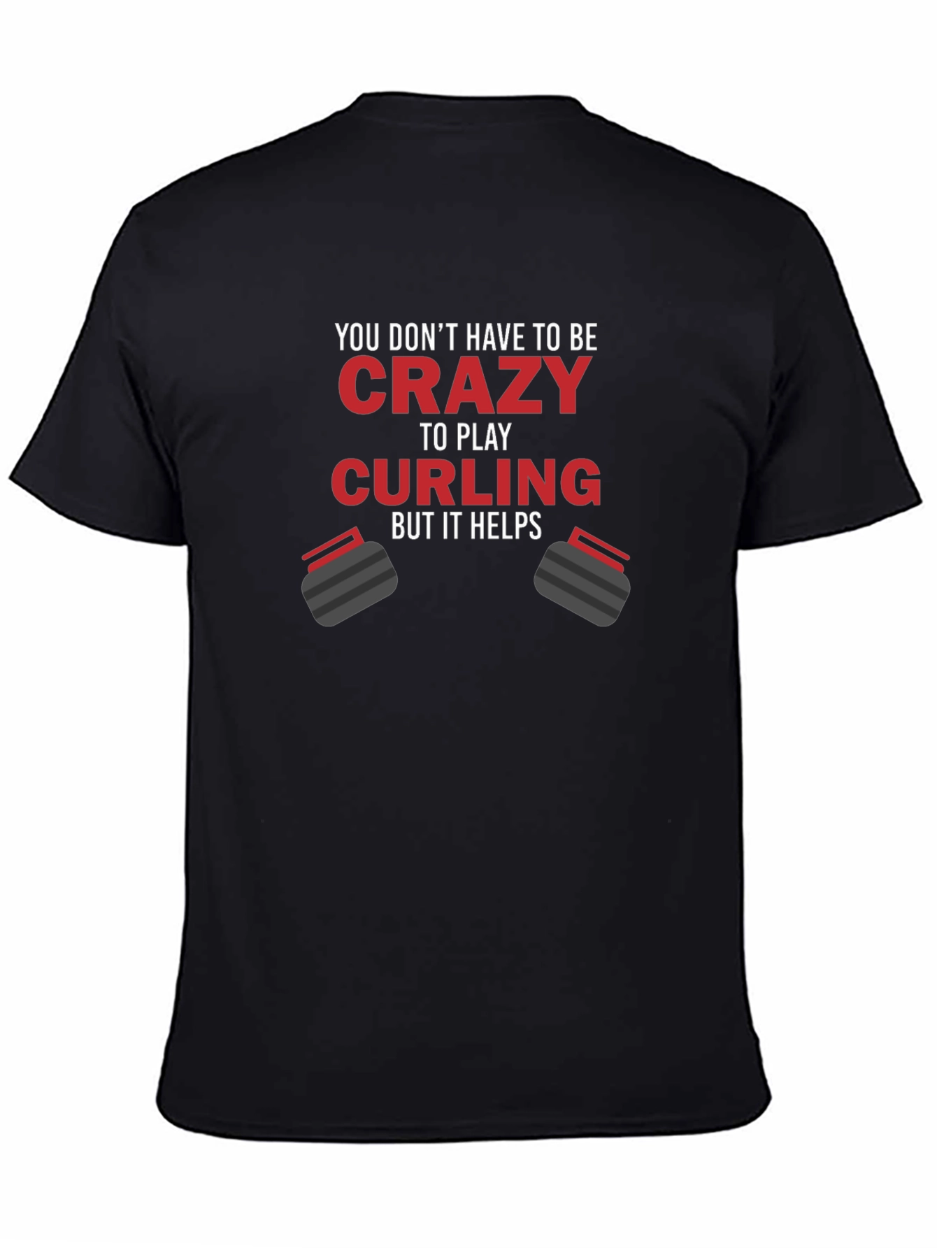 Crazy Curling T-Shirt - Black Crew Neck