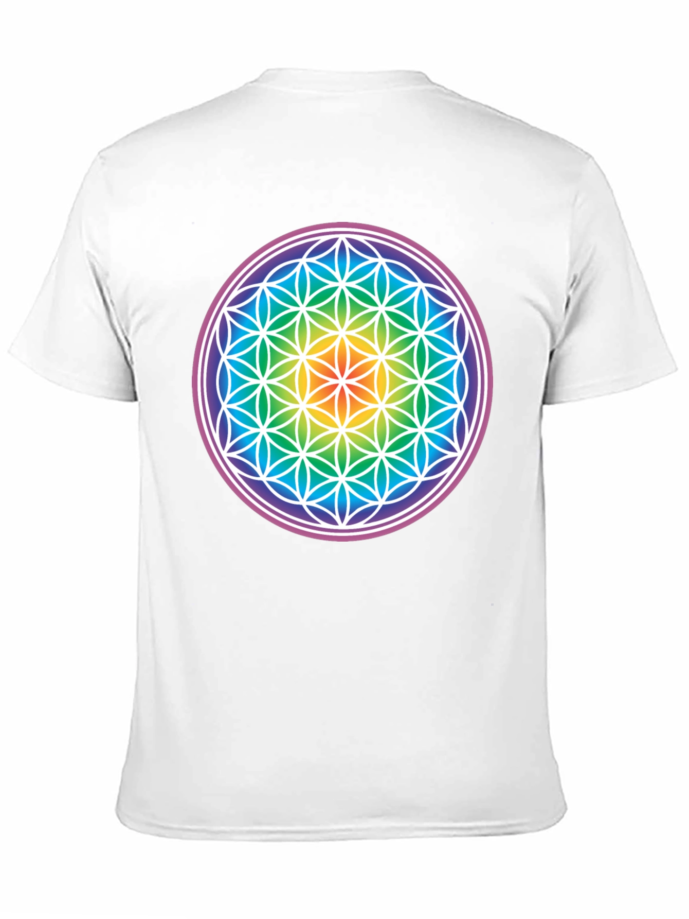 Rainbow Flower of Life Graphic T-Shirt