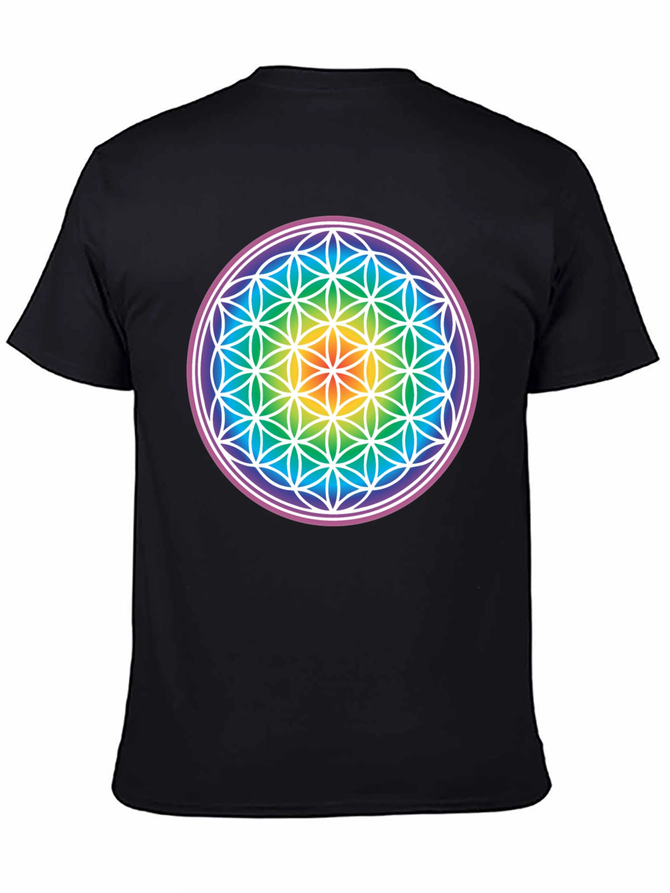 Rainbow Flower of Life Graphic T-Shirt