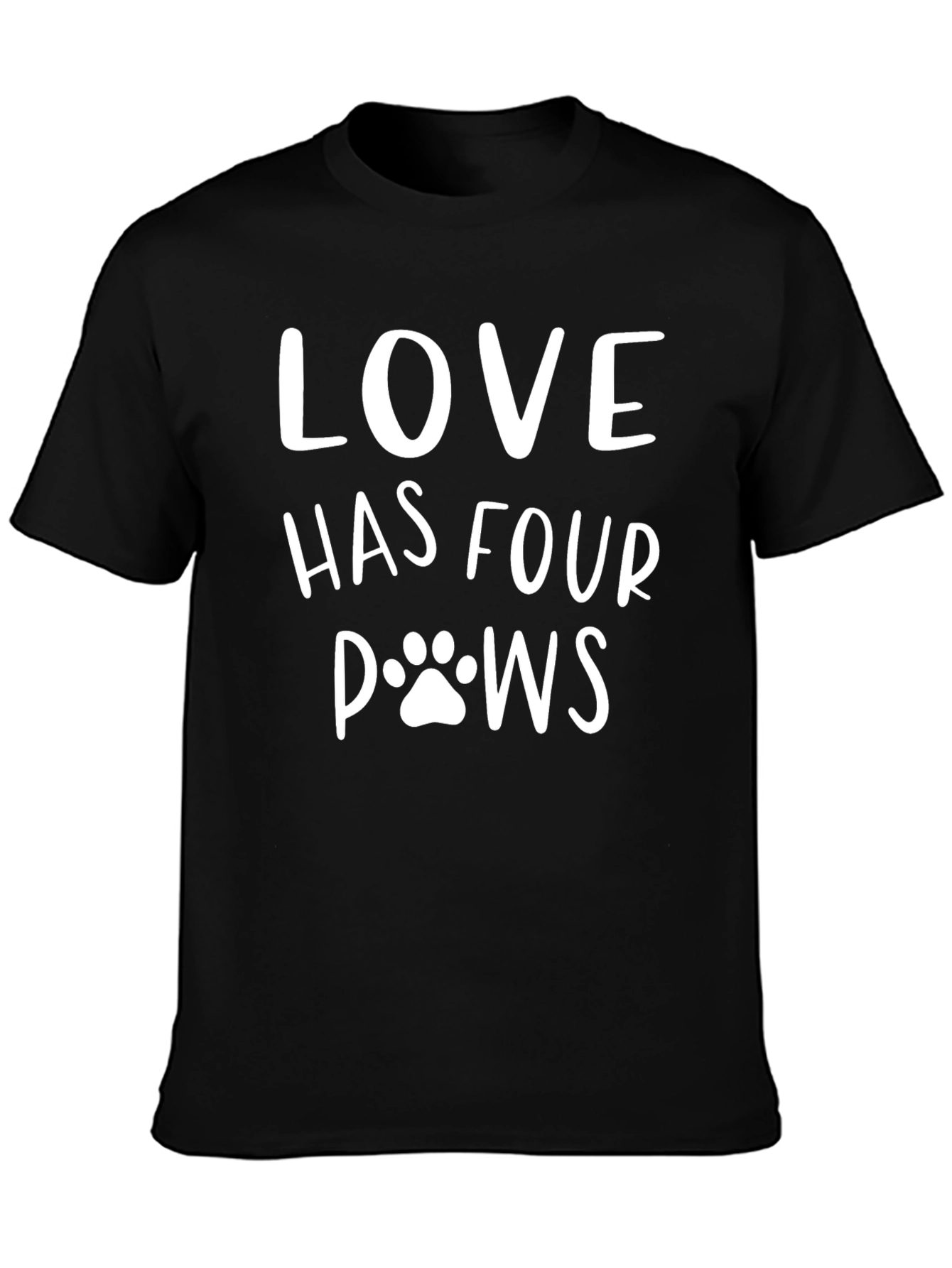 Love Has Four Paws Black Graphic T-Shirt