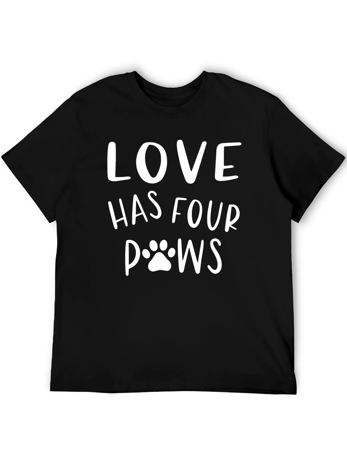 Love Has Four Paws Black Graphic T-Shirt